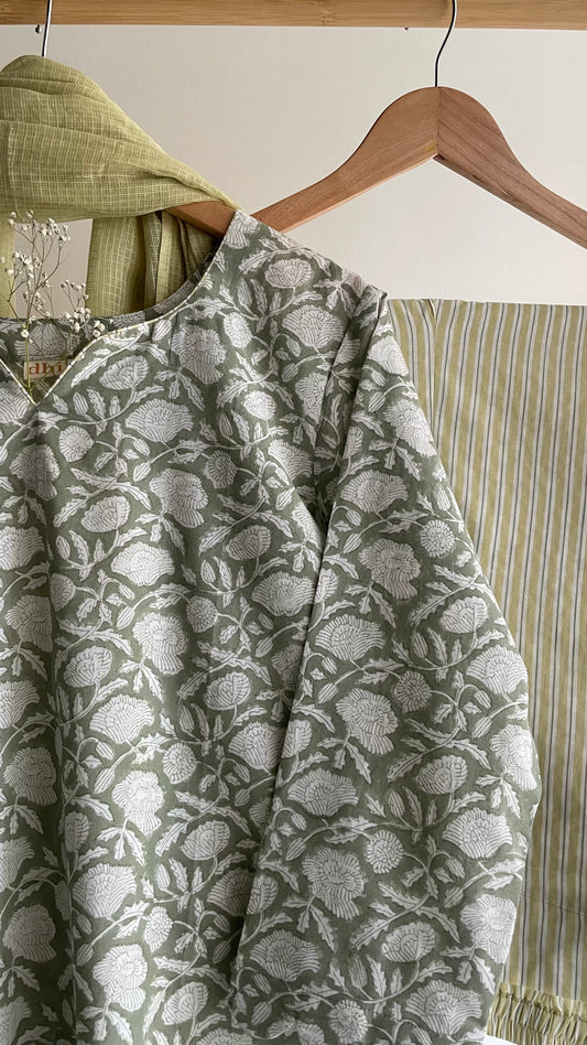 The Sage & Lemon Hand-block Printed Suit Set