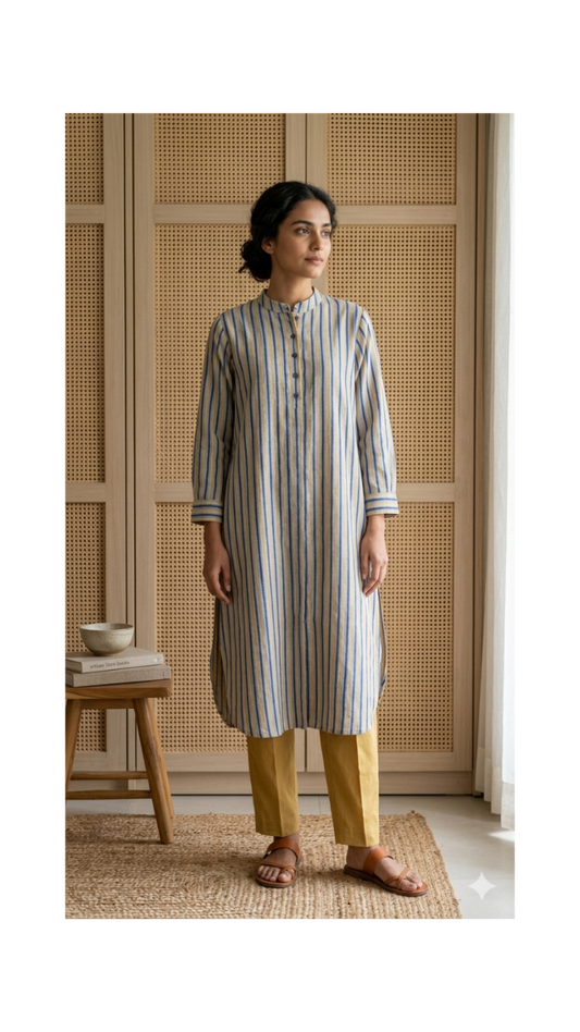NAVY & MUSTARD STRIPE CO-ORD SET