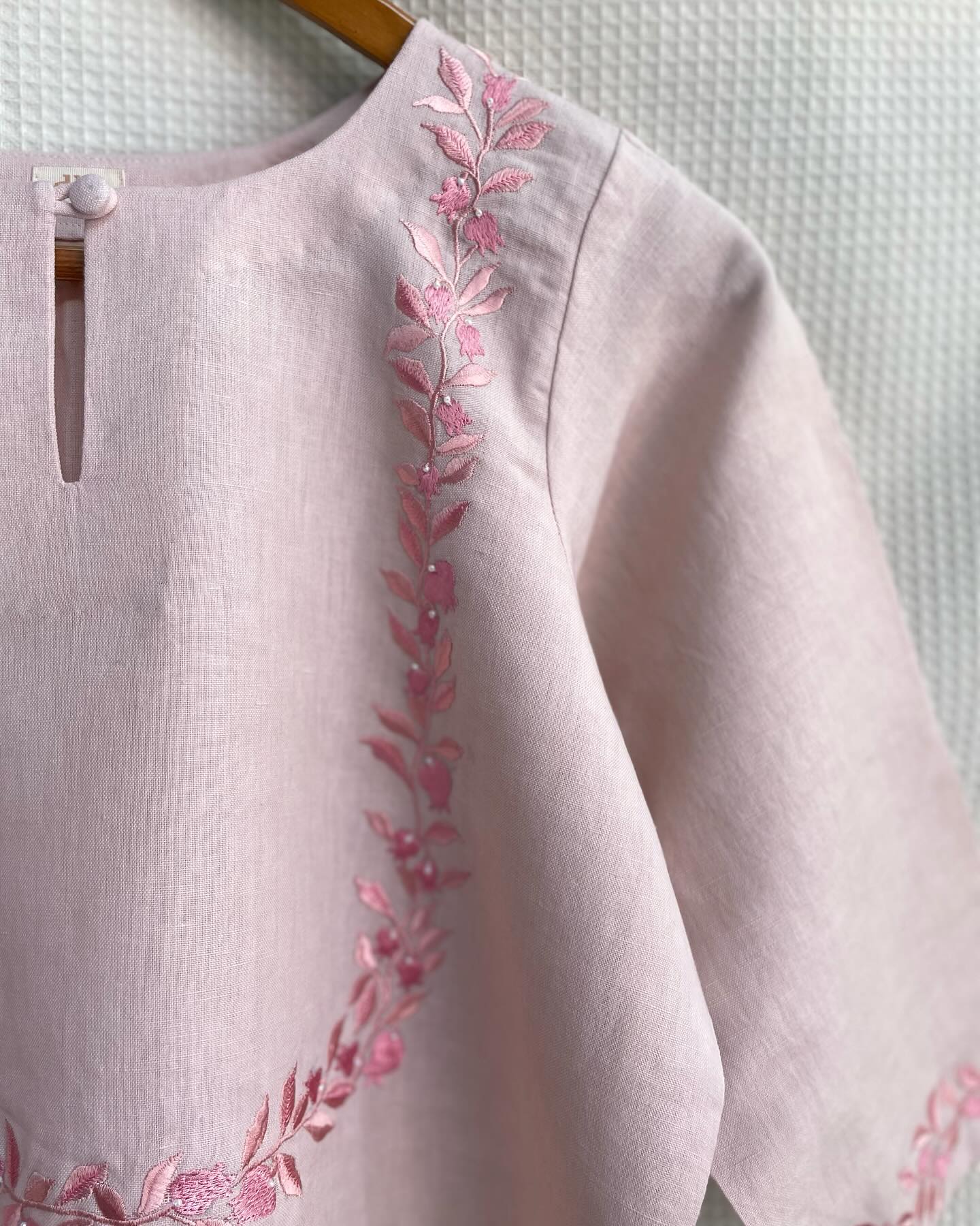Tone-on-Tone Kurta Set in Rose Pink
