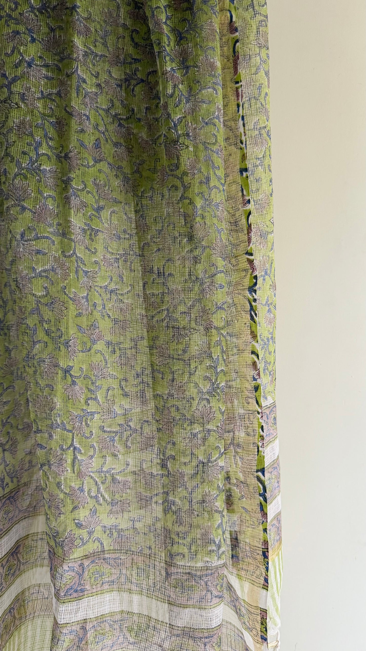 Lilac Mukaish Chanderi Kurta Set with Hand-Block Print Dupatta