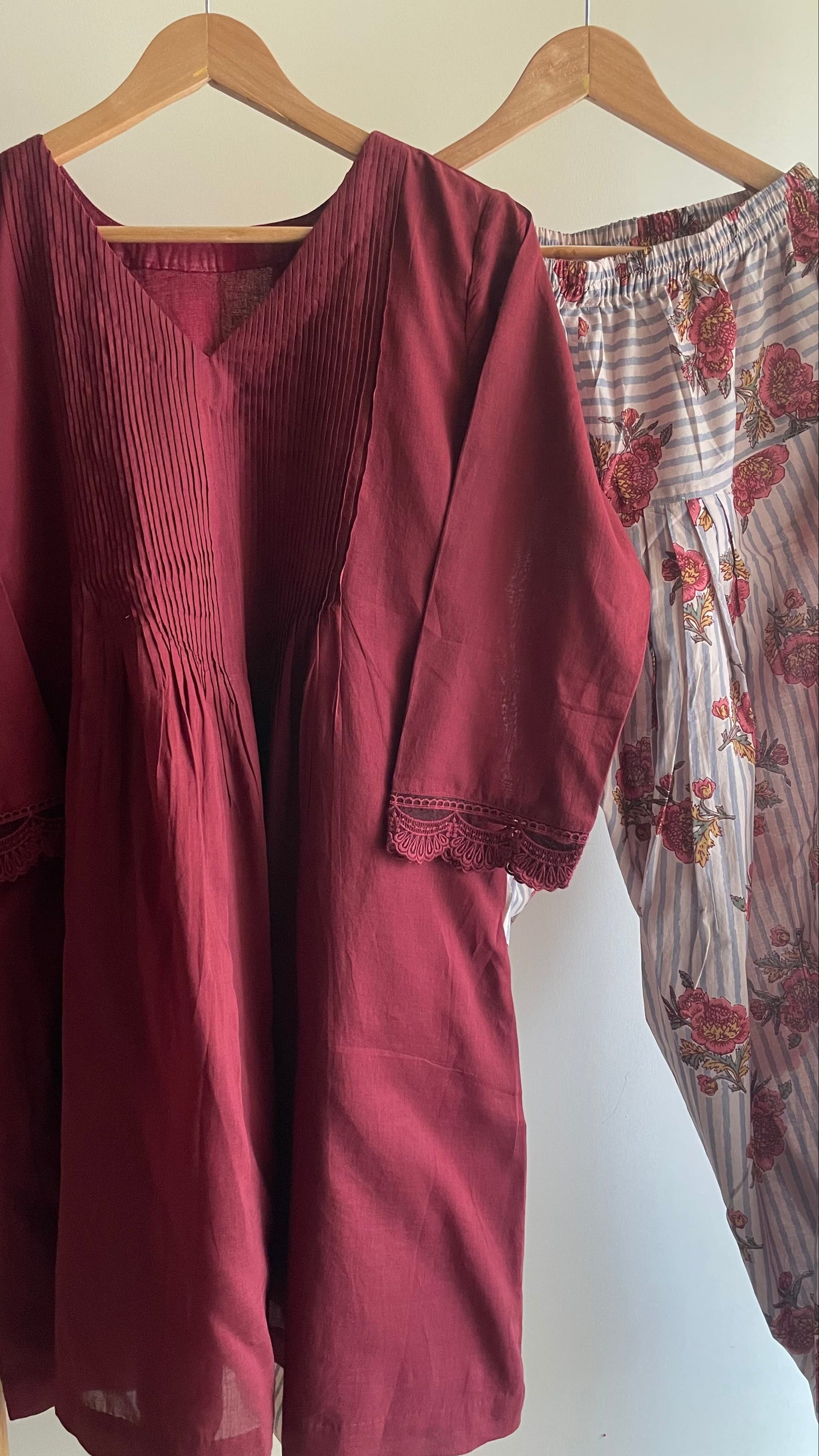 Cranberry Mul Salwar Set