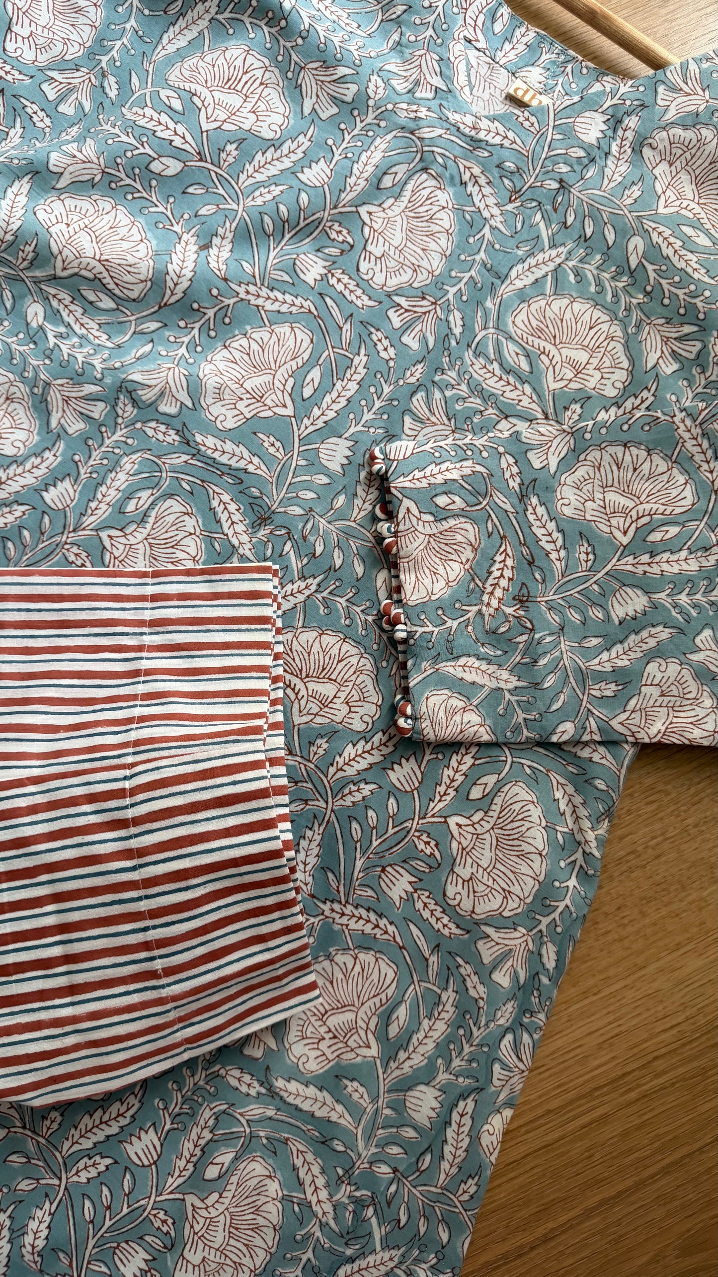 Jaal & Stripe Hand block Printed Set