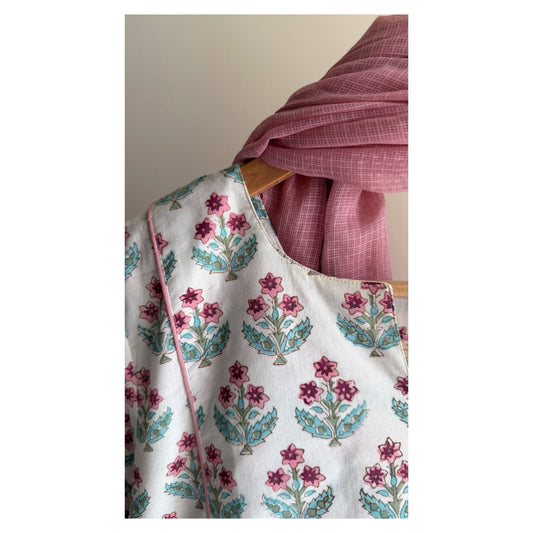 Pink Butti Hand block Printed Set