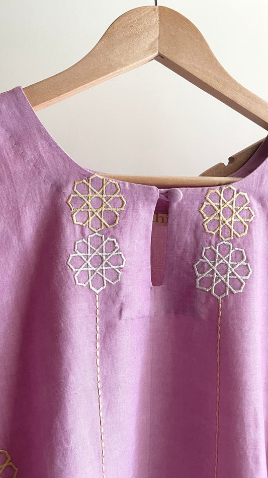 The Pastel Pink Embroidery Kurta Suit with Yellow dupatta