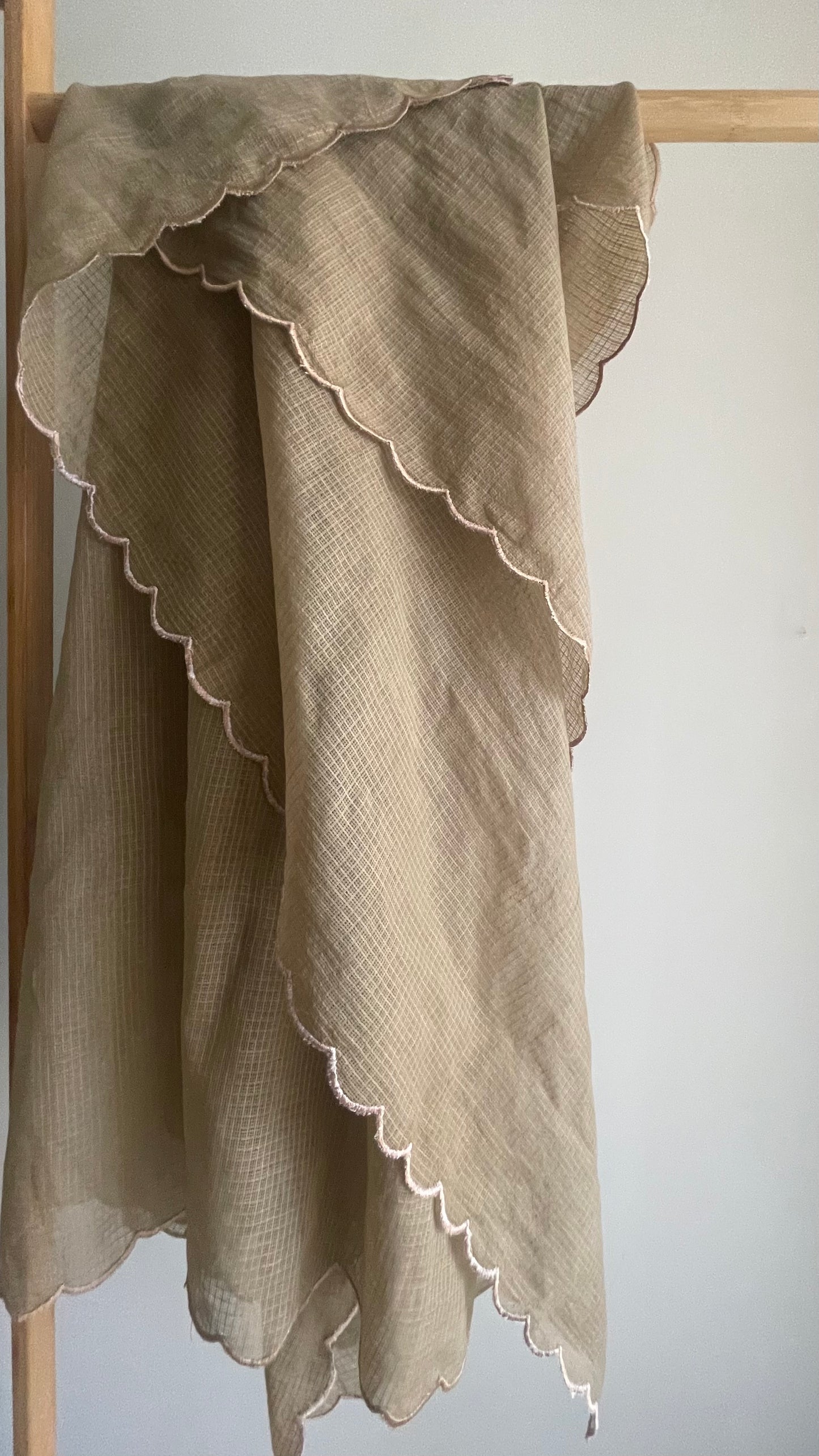 Brown Handblock Printed Chanderi