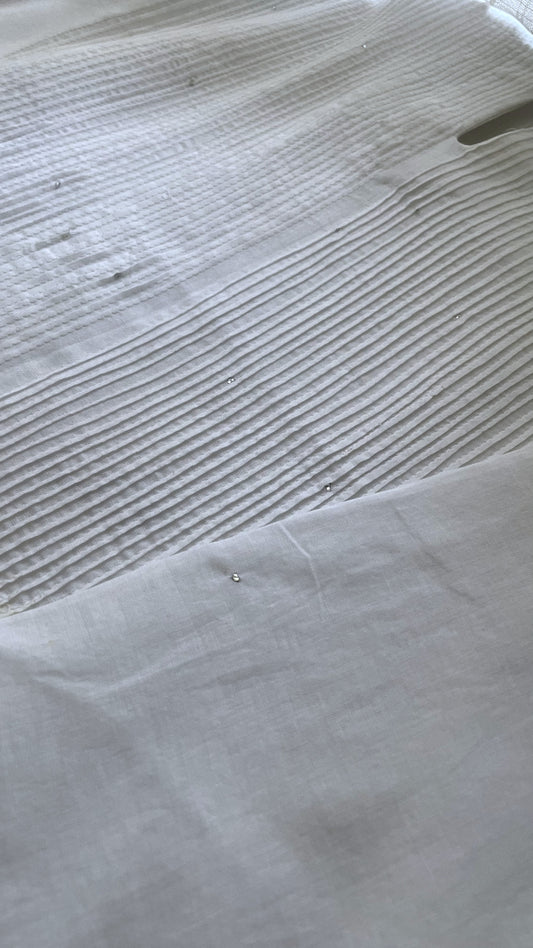 White Mul Mukaish Set