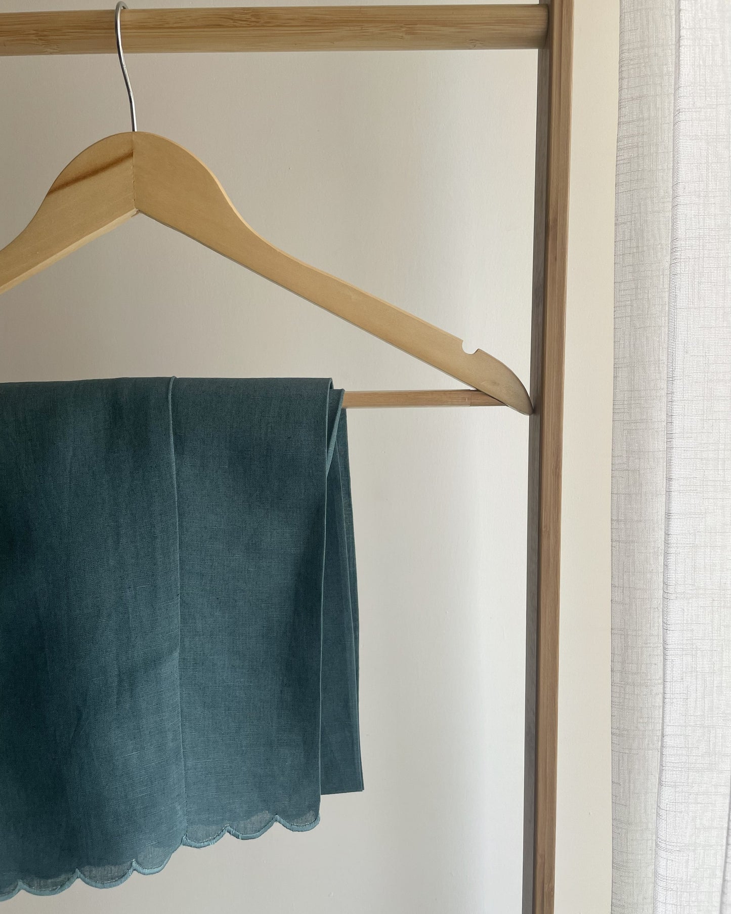 Teal Handblock Printed Chanderi Suit Set