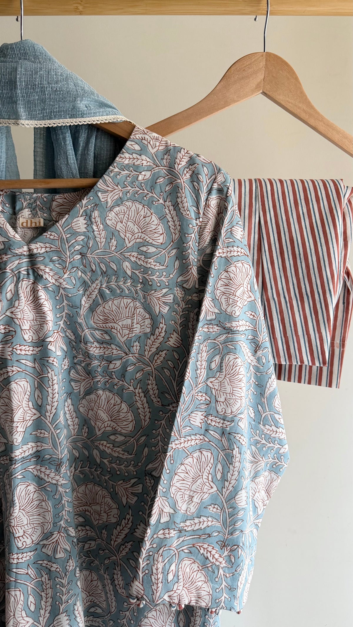 Jaal & Stripe Hand block Printed Set