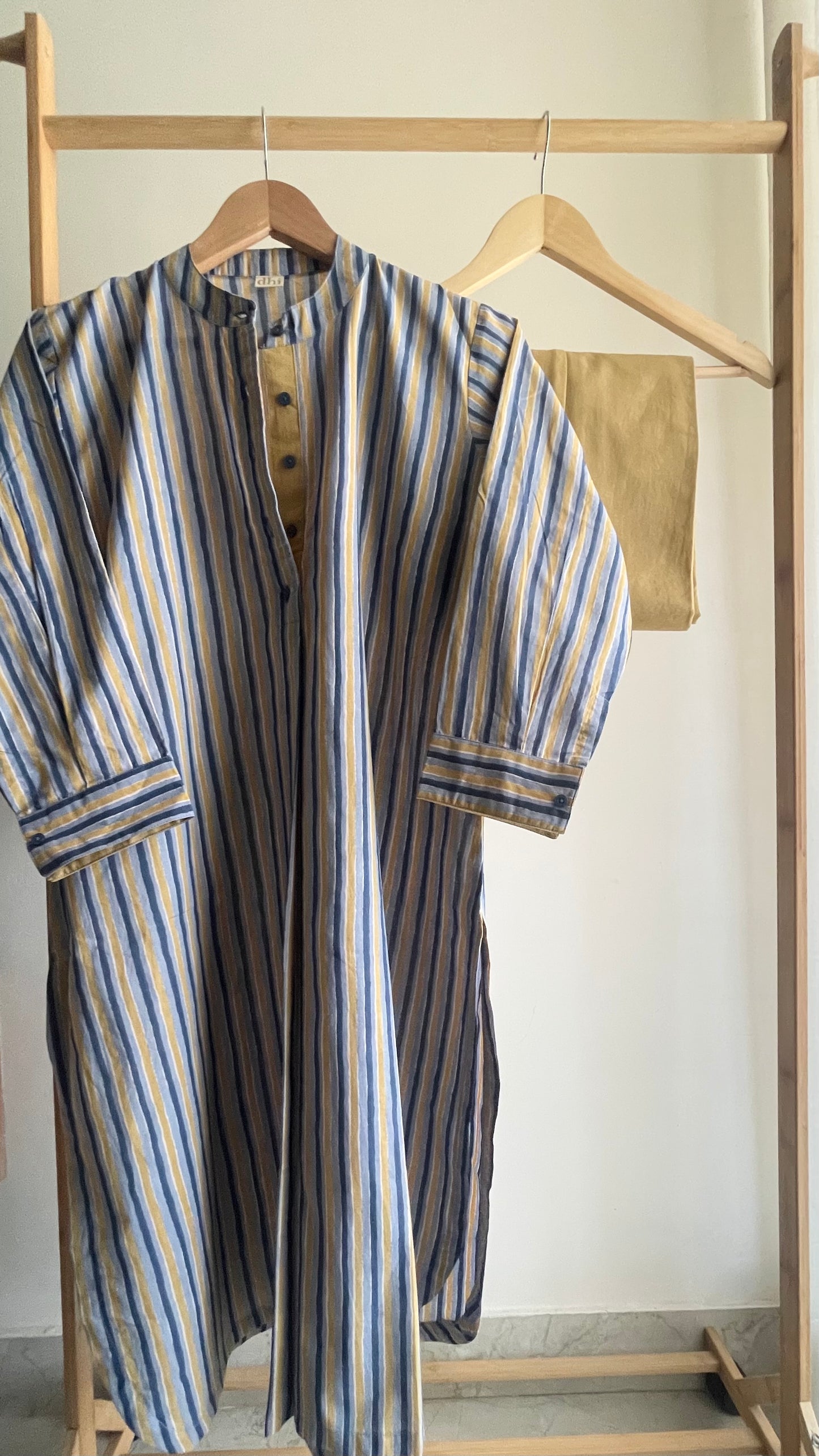NAVY & MUSTARD STRIPE CO-ORD SET