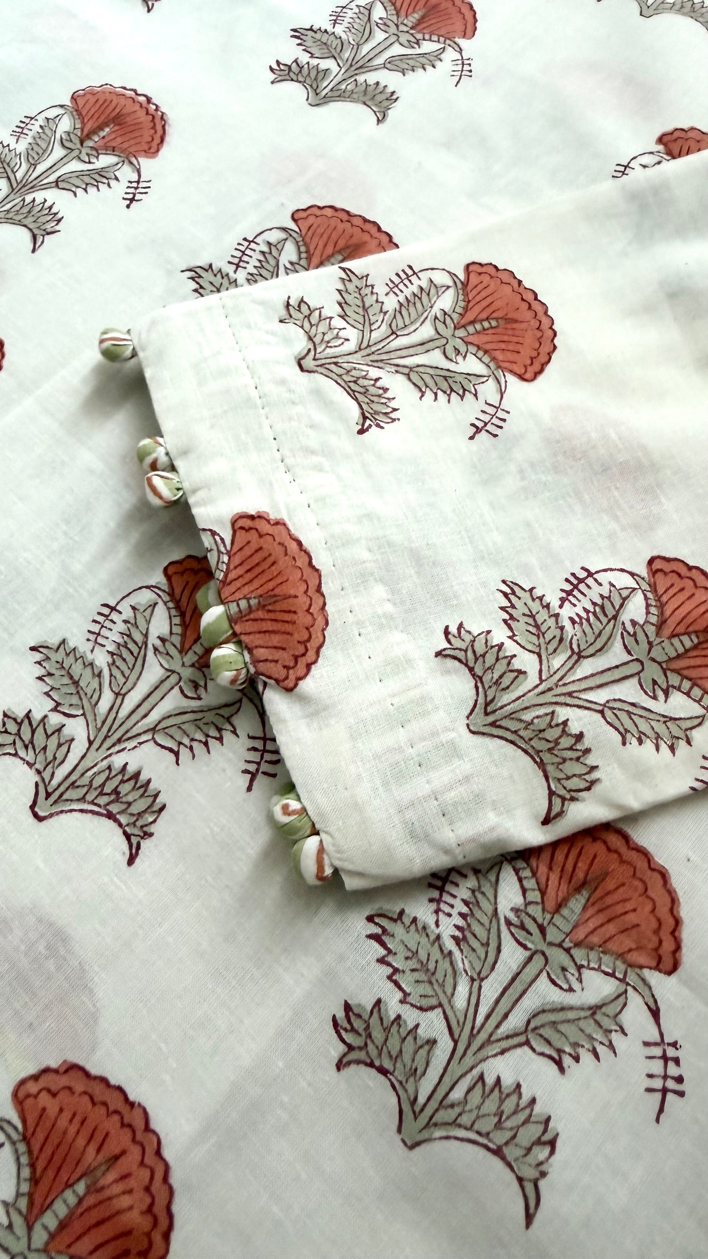 Butti & Green Stripe Hand block Printed Set