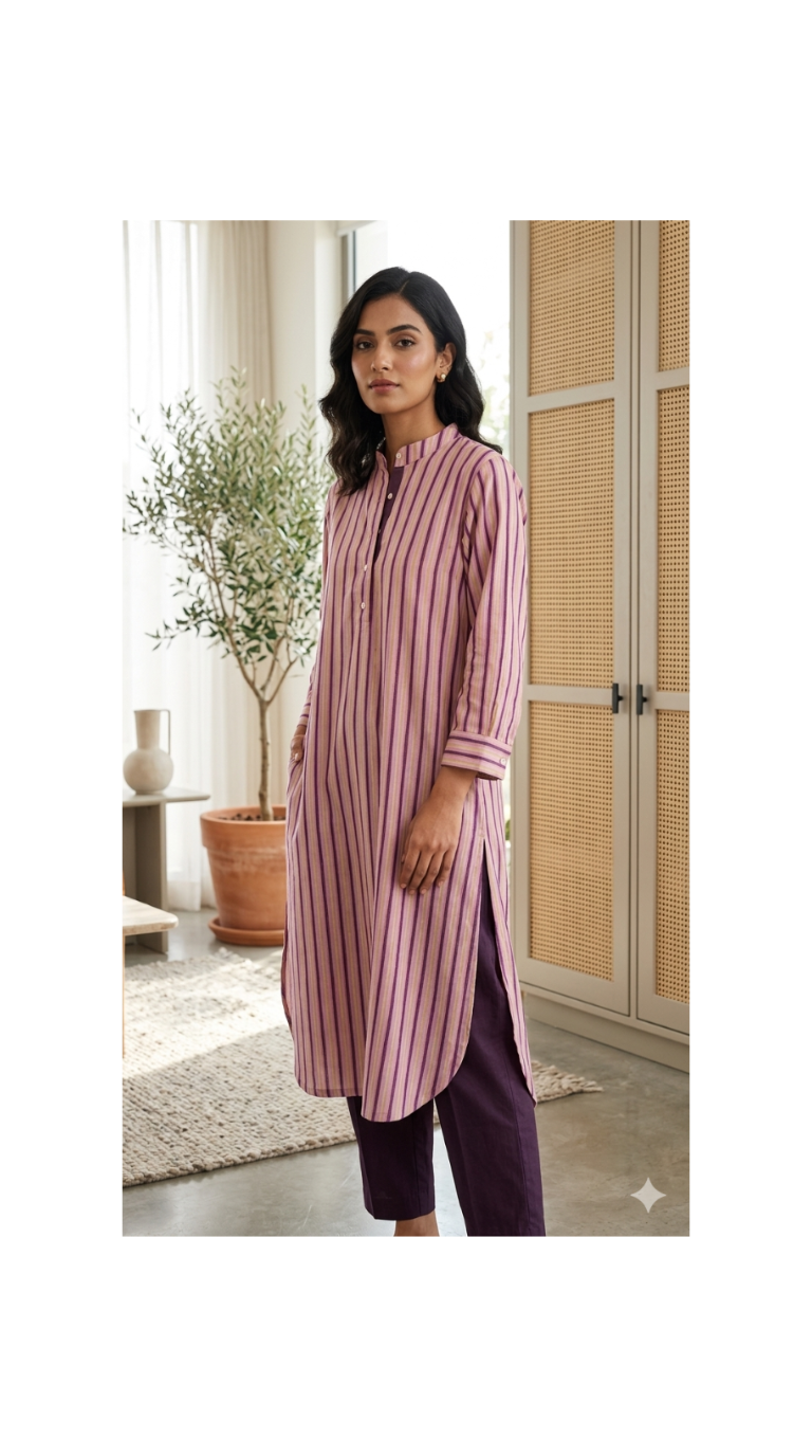 PLUM & MUSTARD STRIPE CO-ORD SET