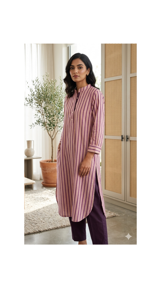 PLUM & MUSTARD STRIPE CO-ORD SET