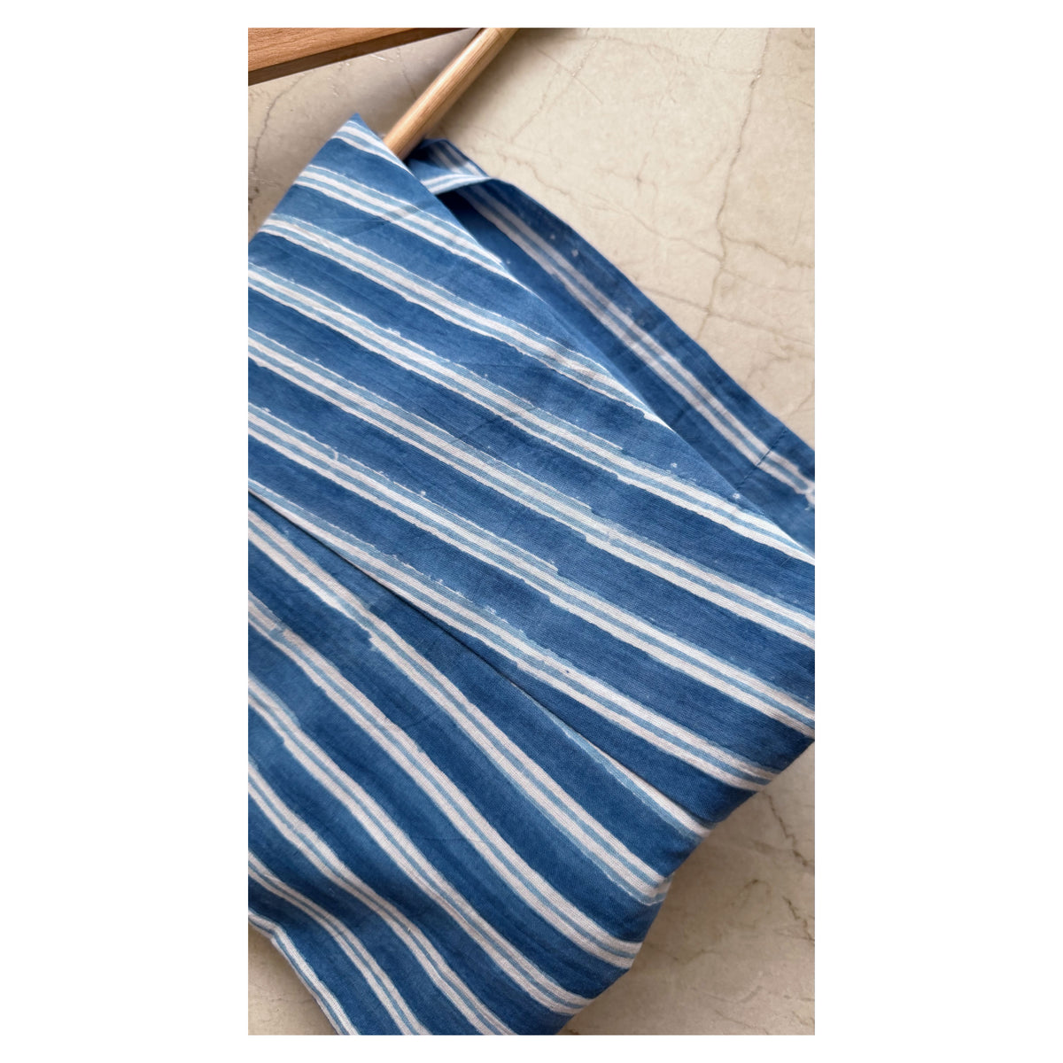 Blue Butti & Blue Stripe Hand block Printed Set