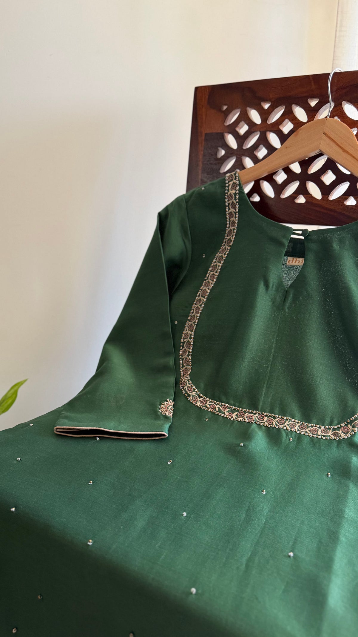 Emerald Green Chanderi Set