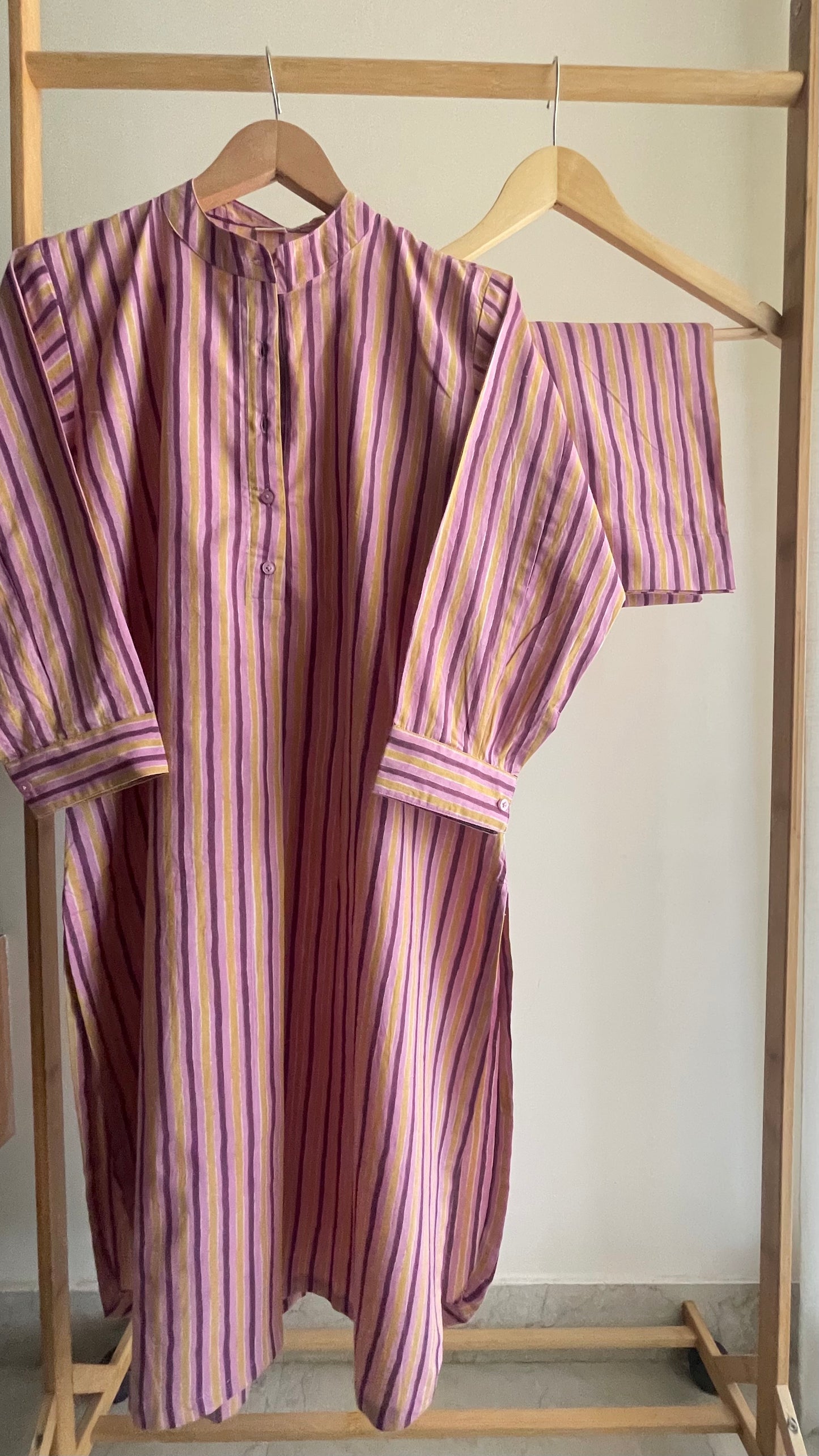 PLUM & MUSTARD STRIPE CO-ORD SET