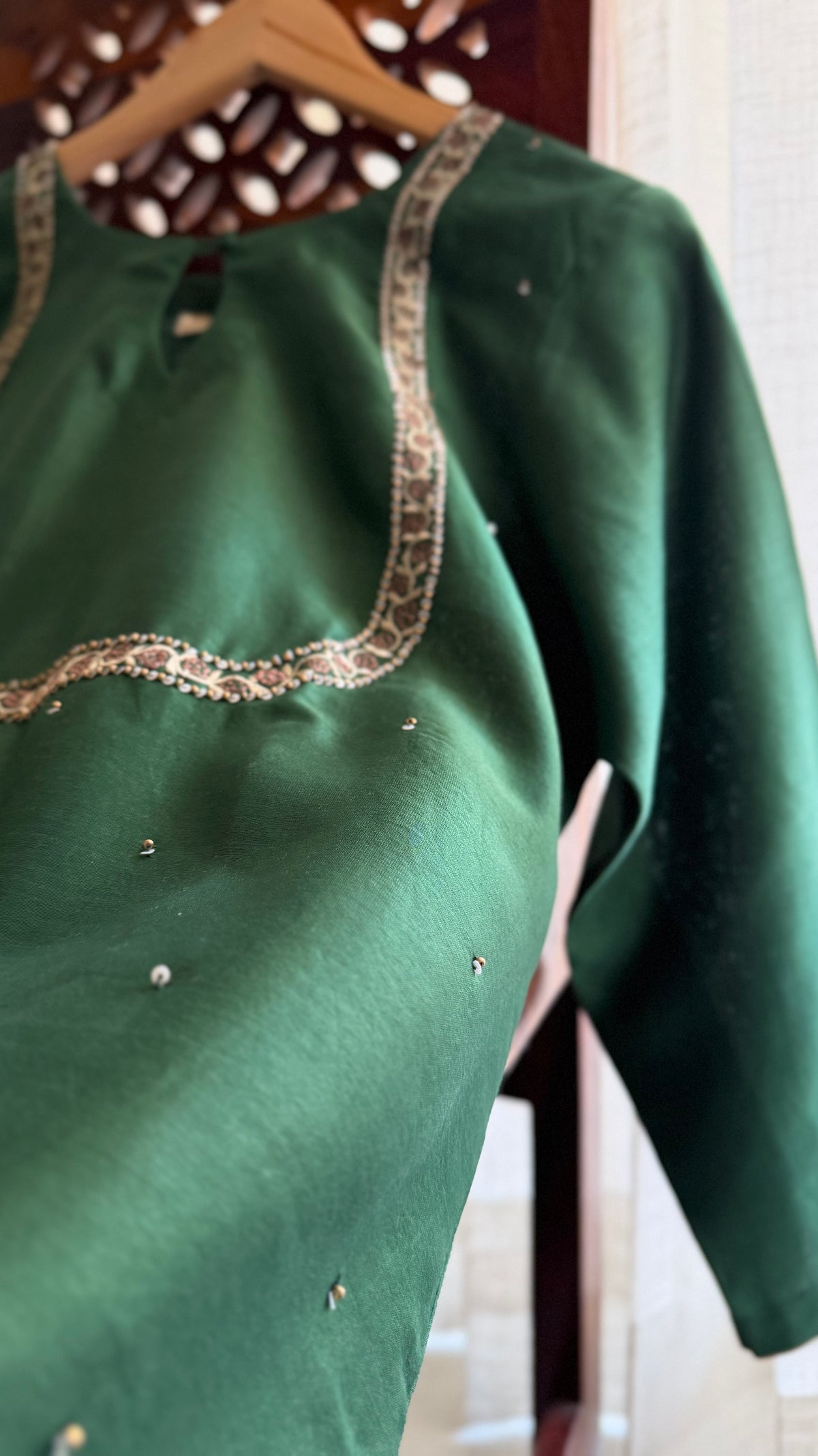 Emerald Green Chanderi Set