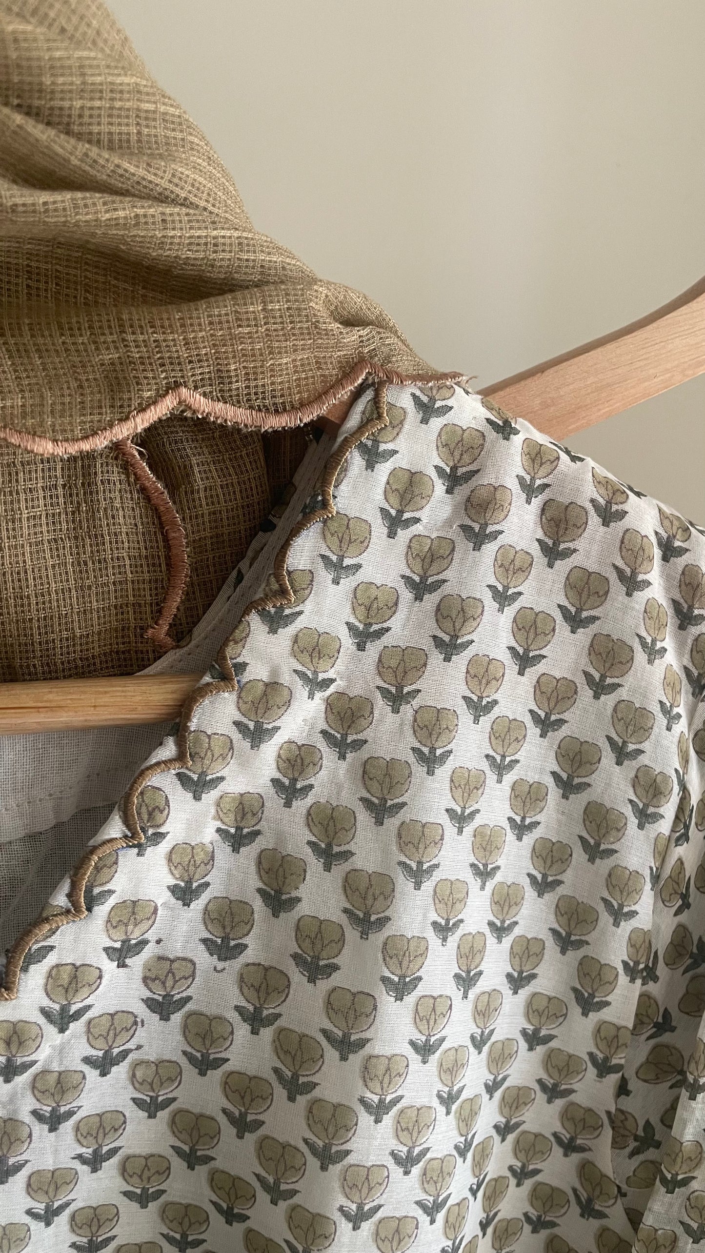Brown Handblock Printed Chanderi