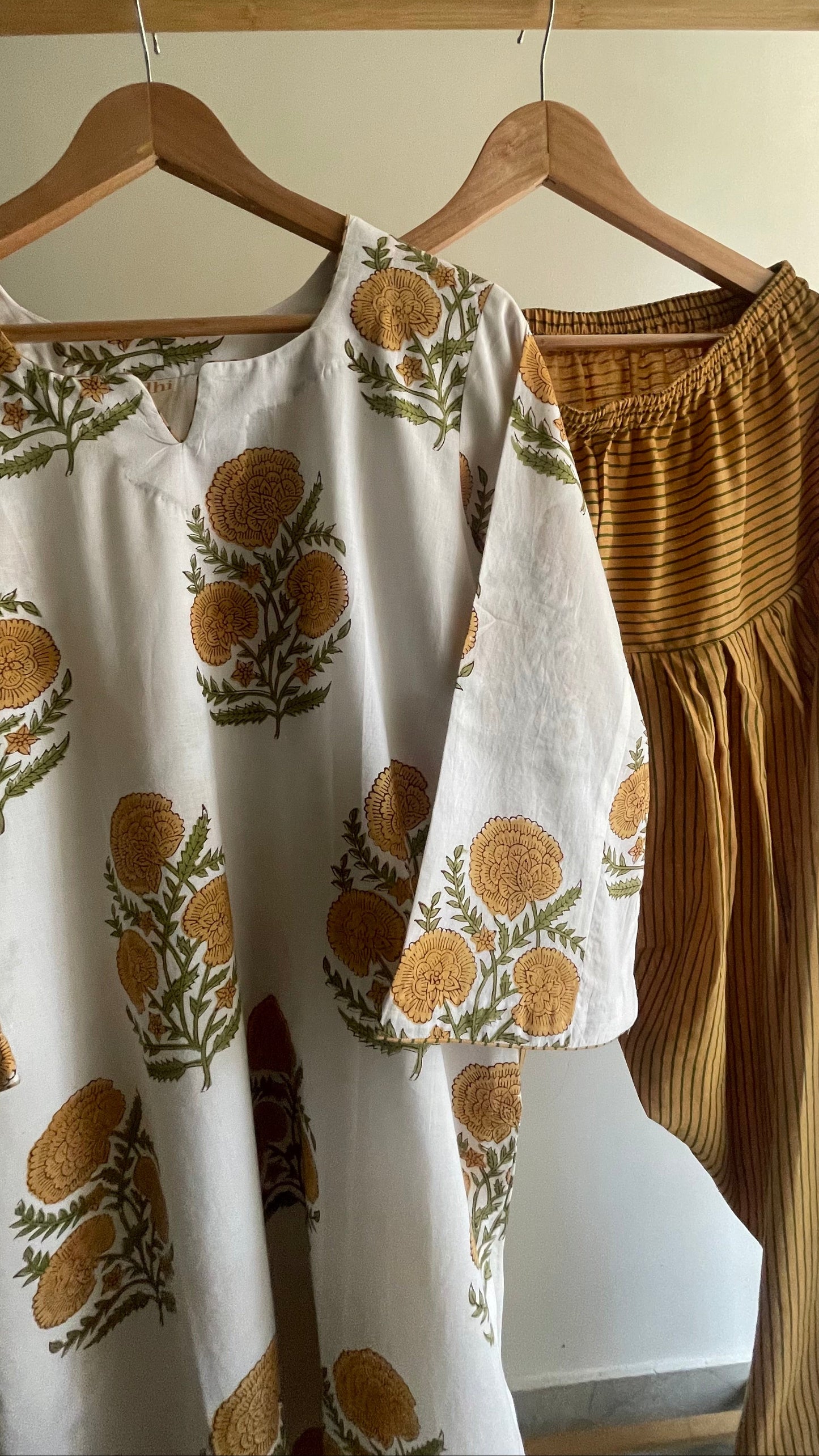 Sunflower Hand block printed Salwar Set