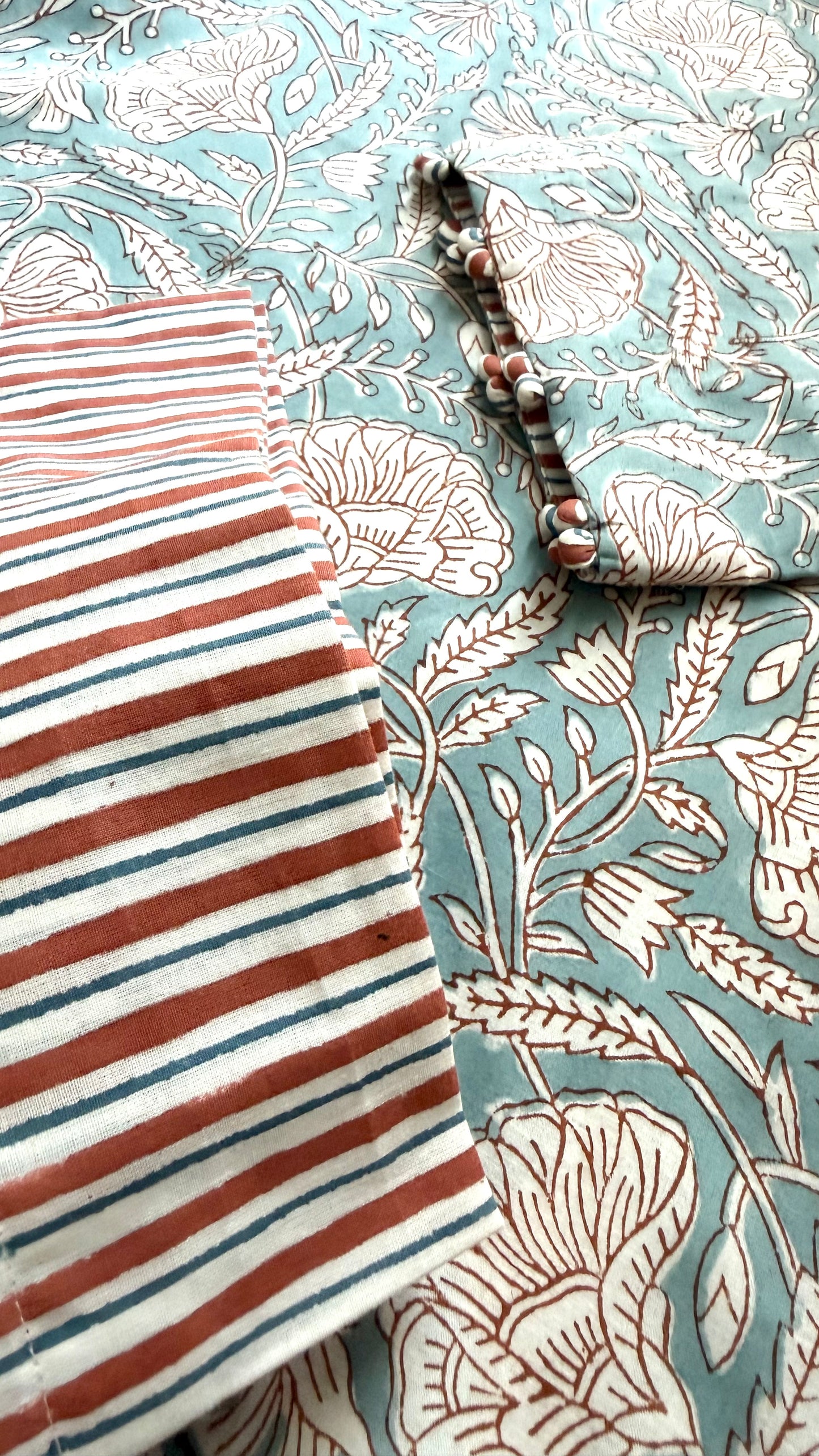 Jaal & Stripe Hand block Printed Set