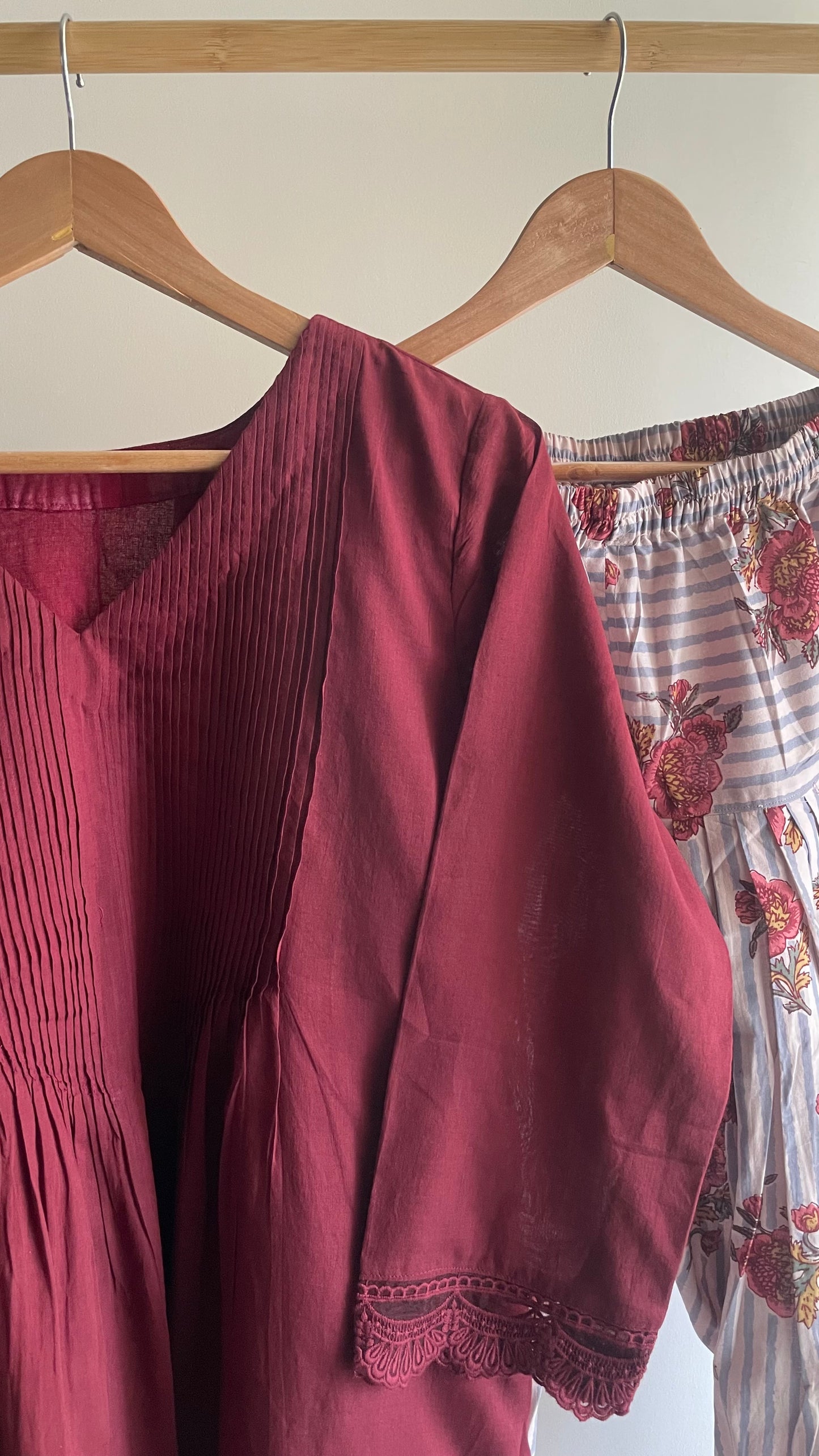 Cranberry Mul Salwar Set