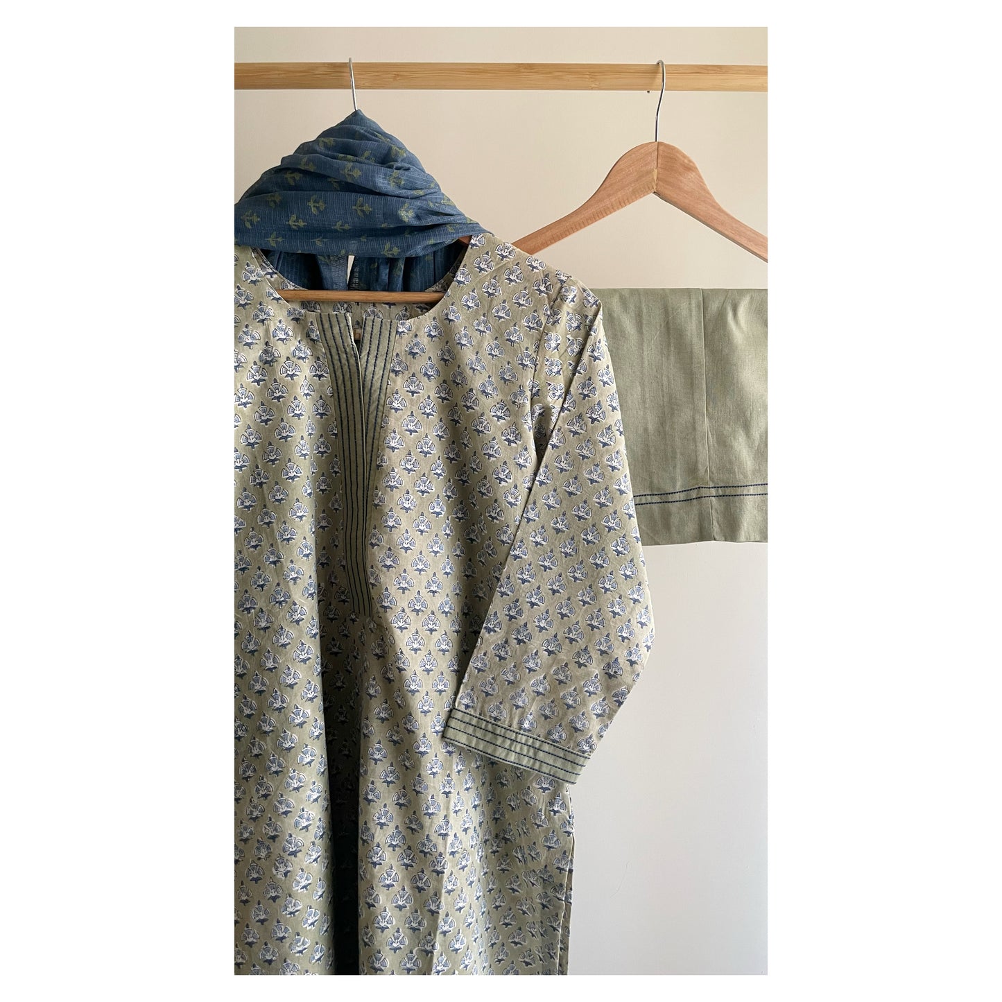 The Indigo Bloom HandBlock-Print Kurta Set