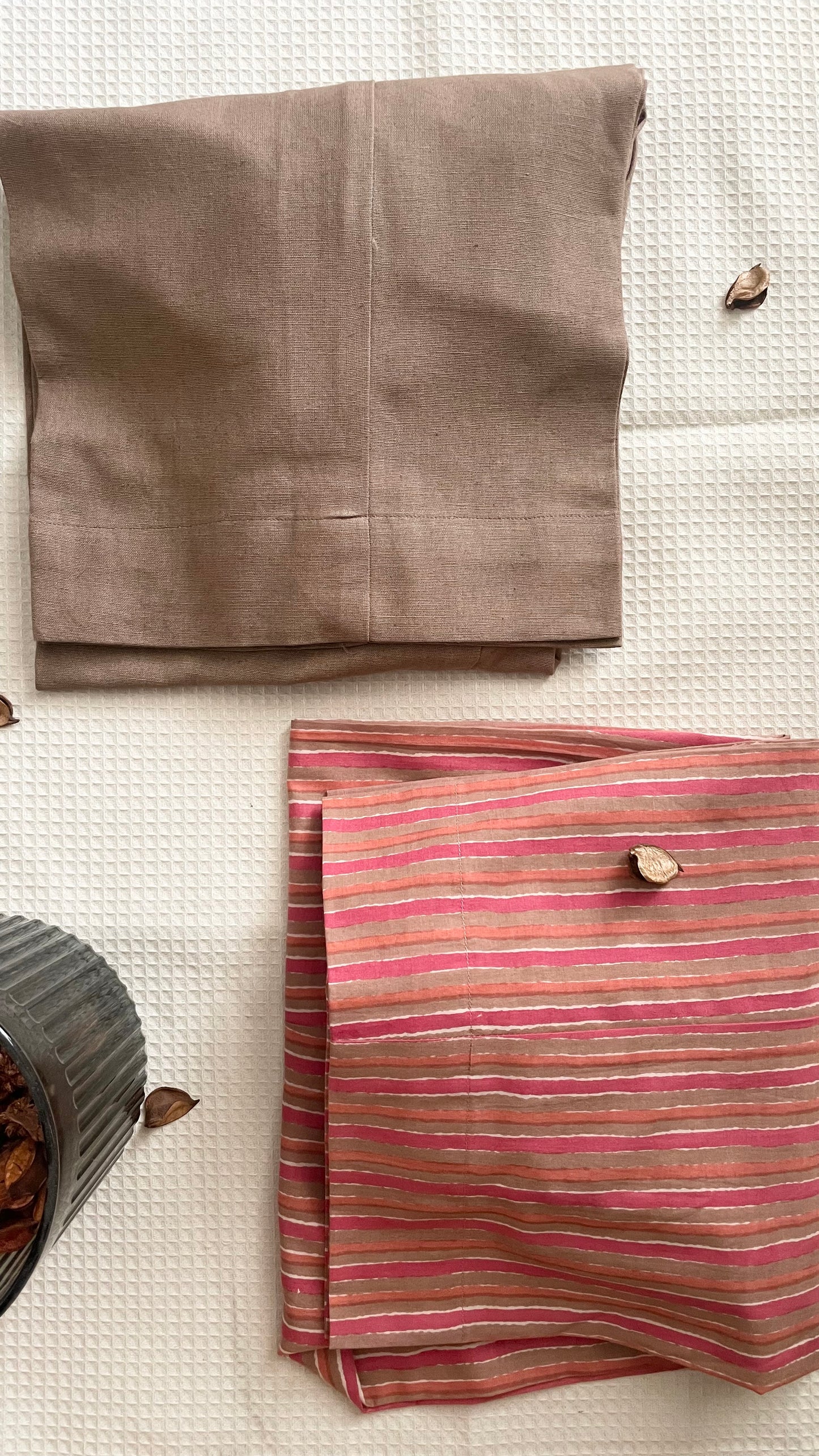 CORAL & TAUPE STRIPE CO-ORD SET