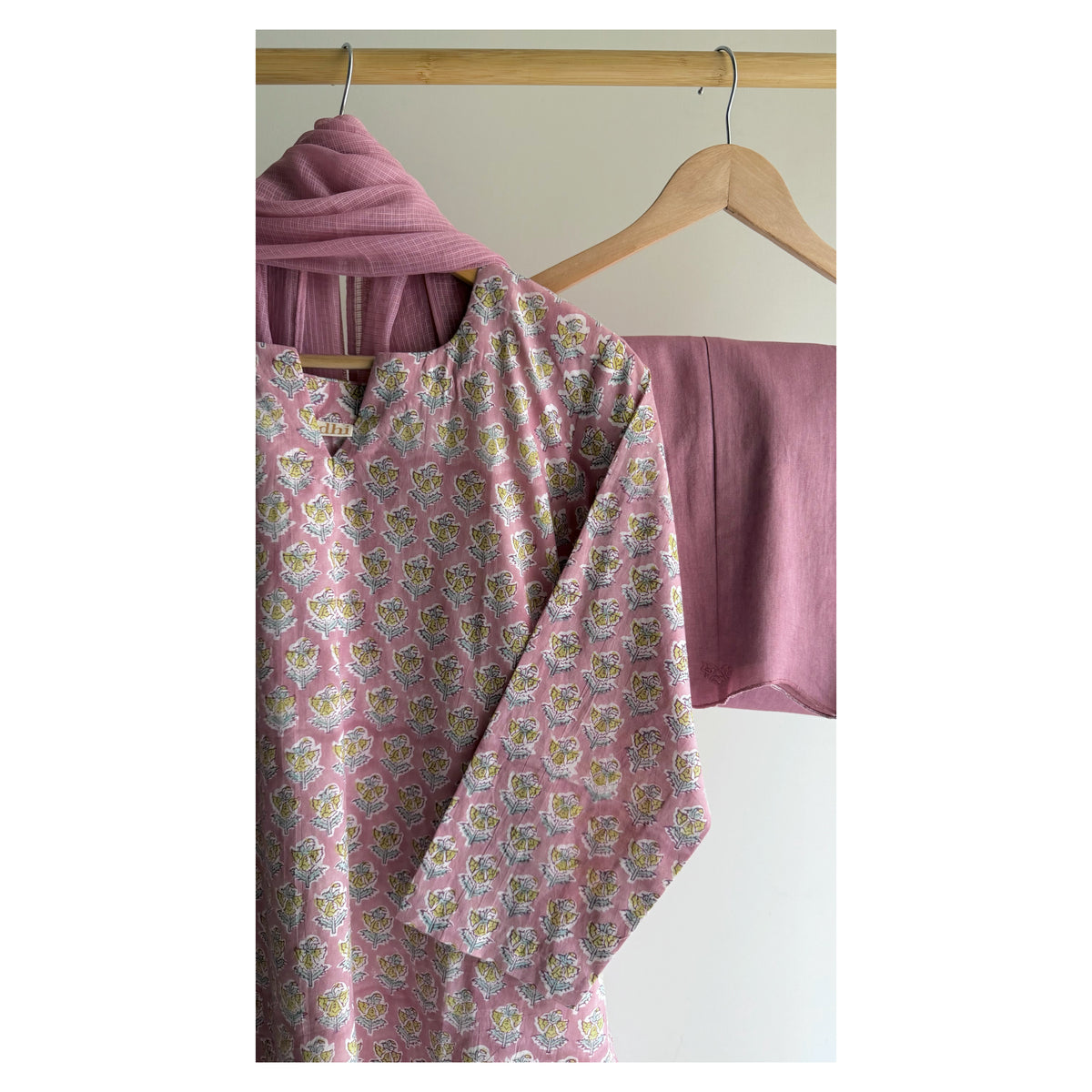 Dusty Rose Butti Hand block Printed Set