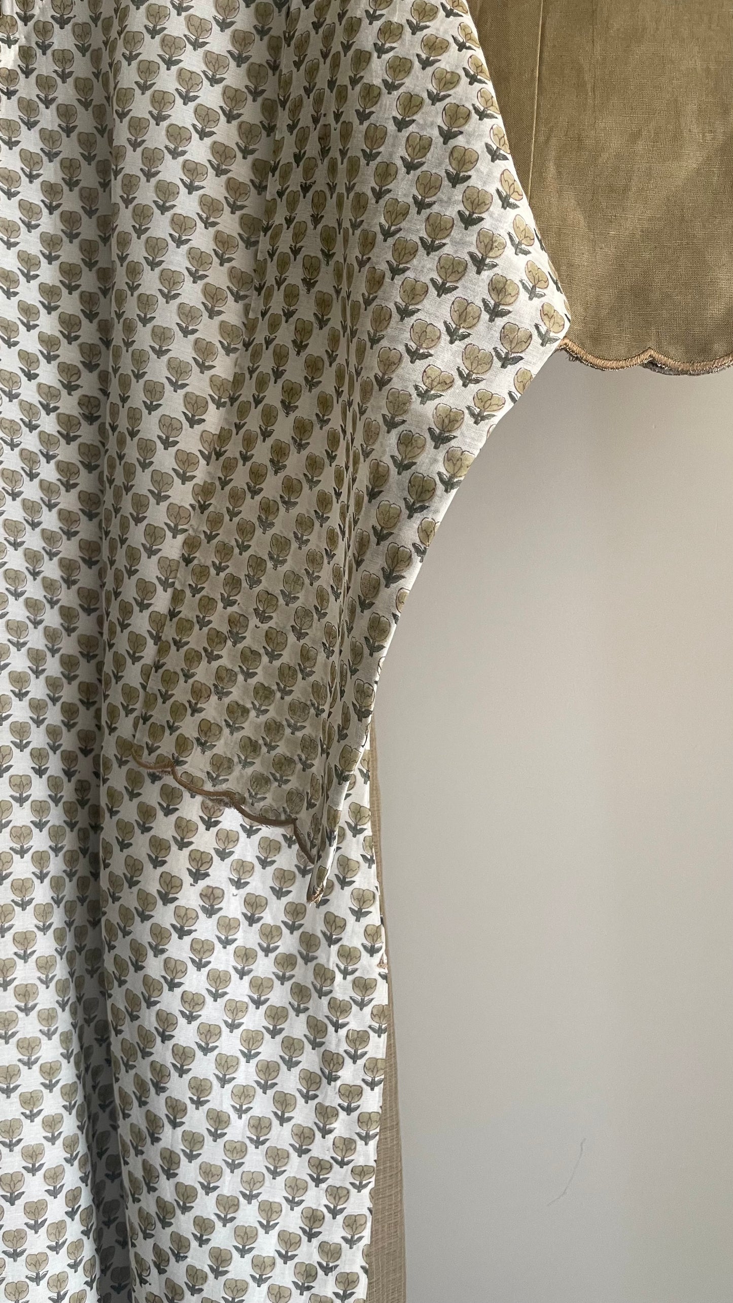 Brown Handblock Printed Chanderi