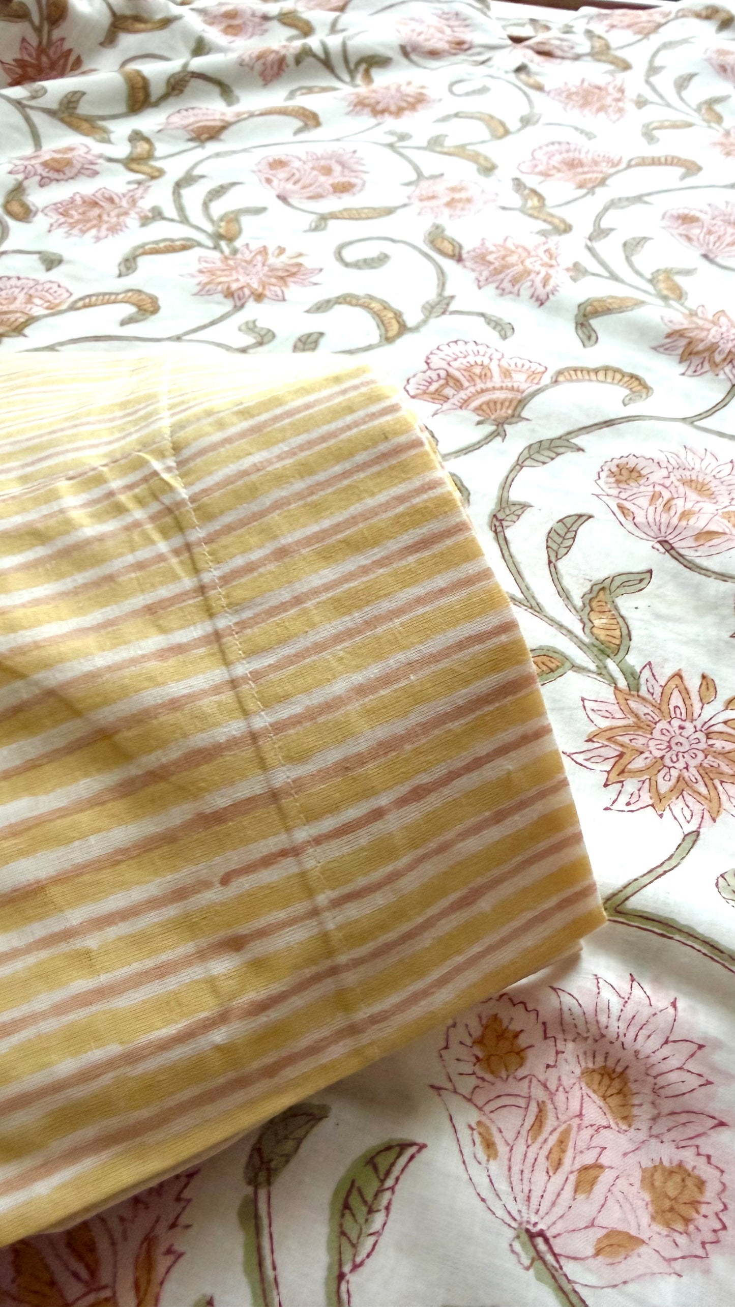Jaal & Stripe Hand block Printed Set