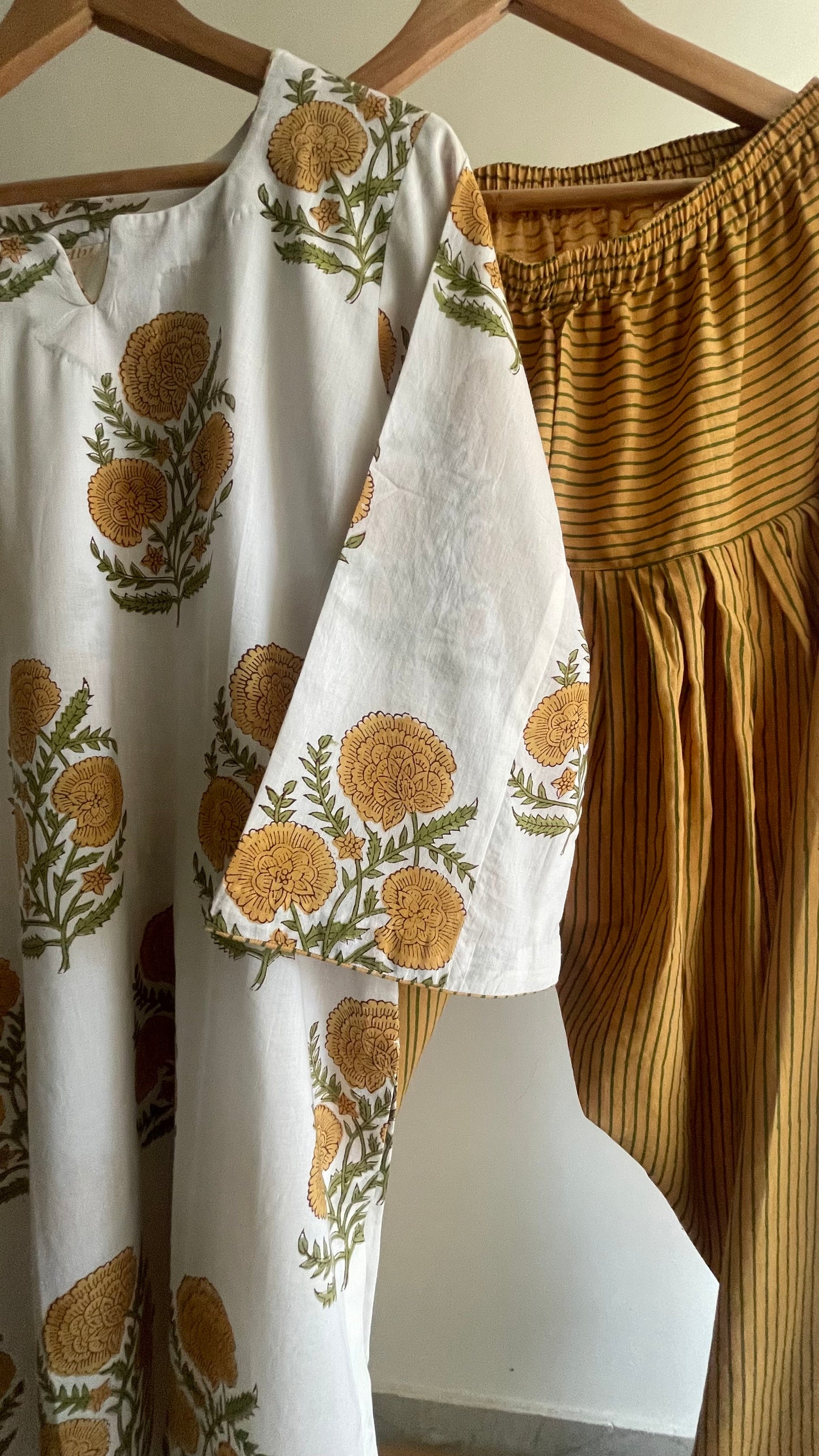 Sunflower Hand block printed Salwar Set