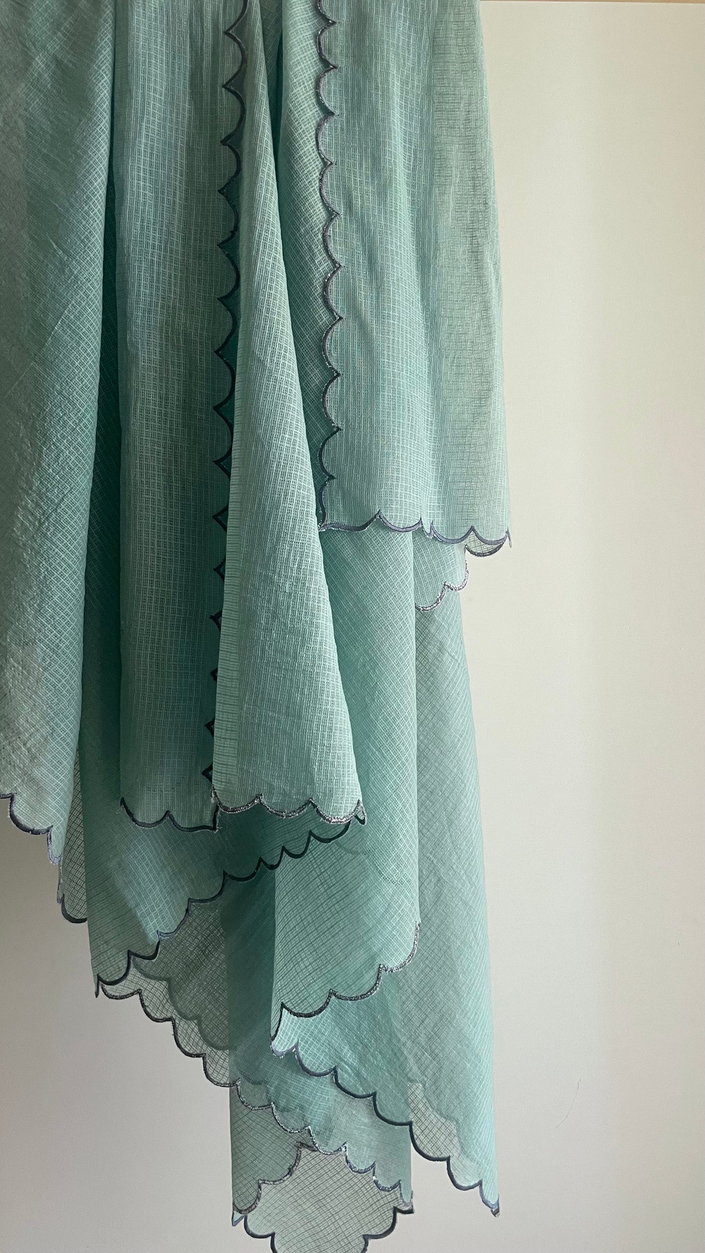 Blue Handblock Printed Chanderi
