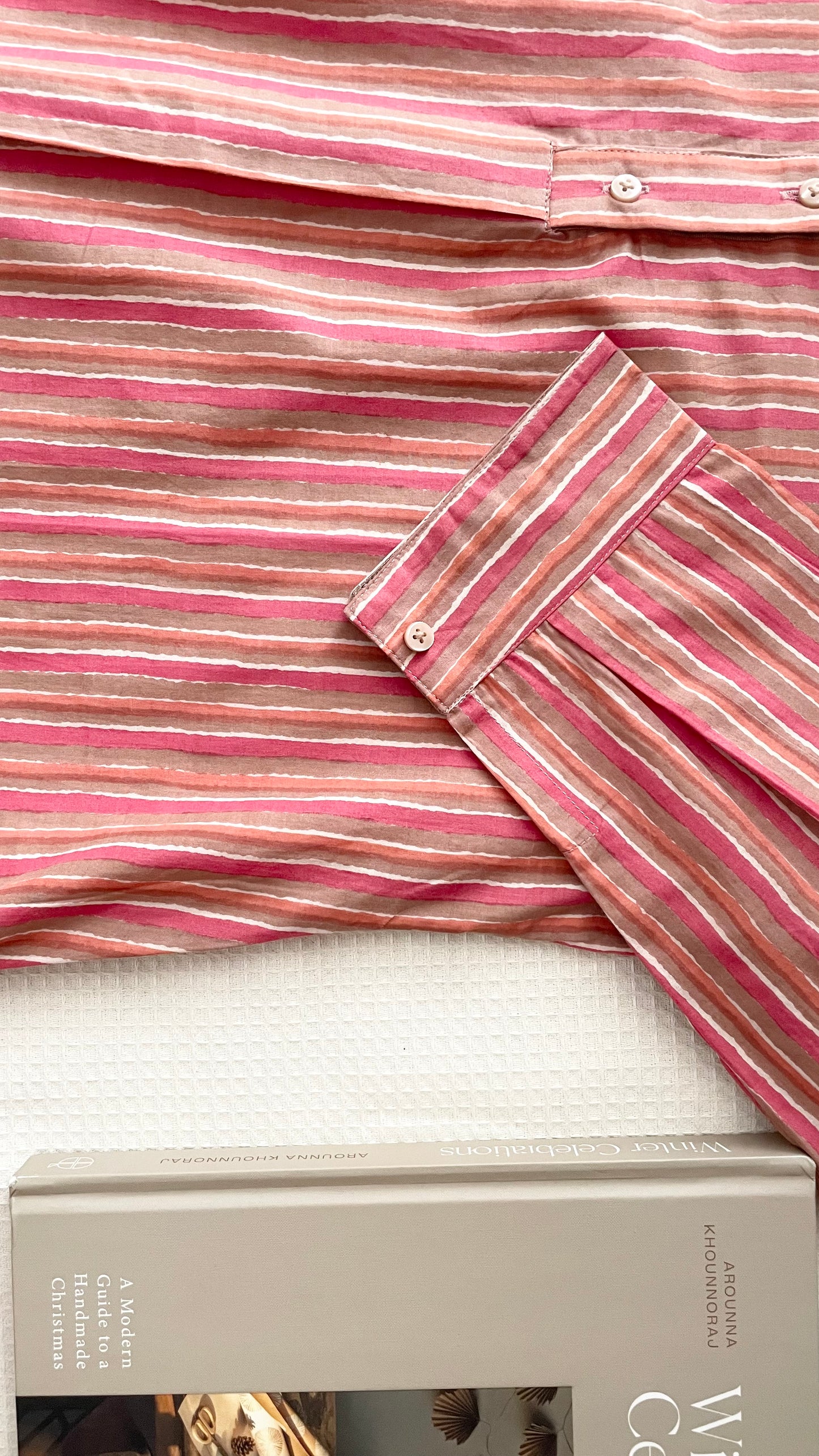 CORAL & TAUPE STRIPE CO-ORD SET