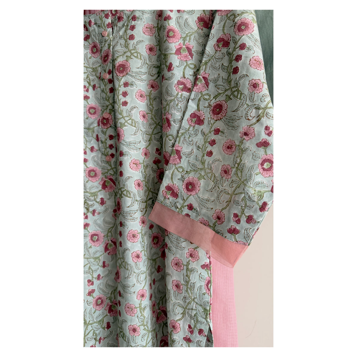 Multicolor Pastel Jaal Hand-Block Printed Set