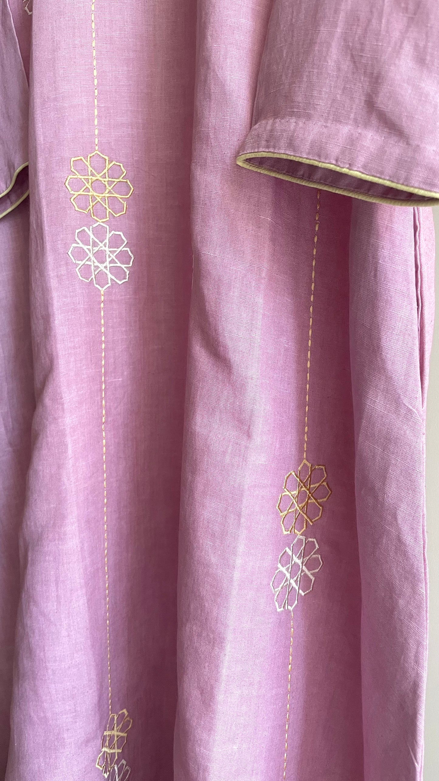 The Pastel Pink Embroidery Kurta Suit with Yellow dupatta