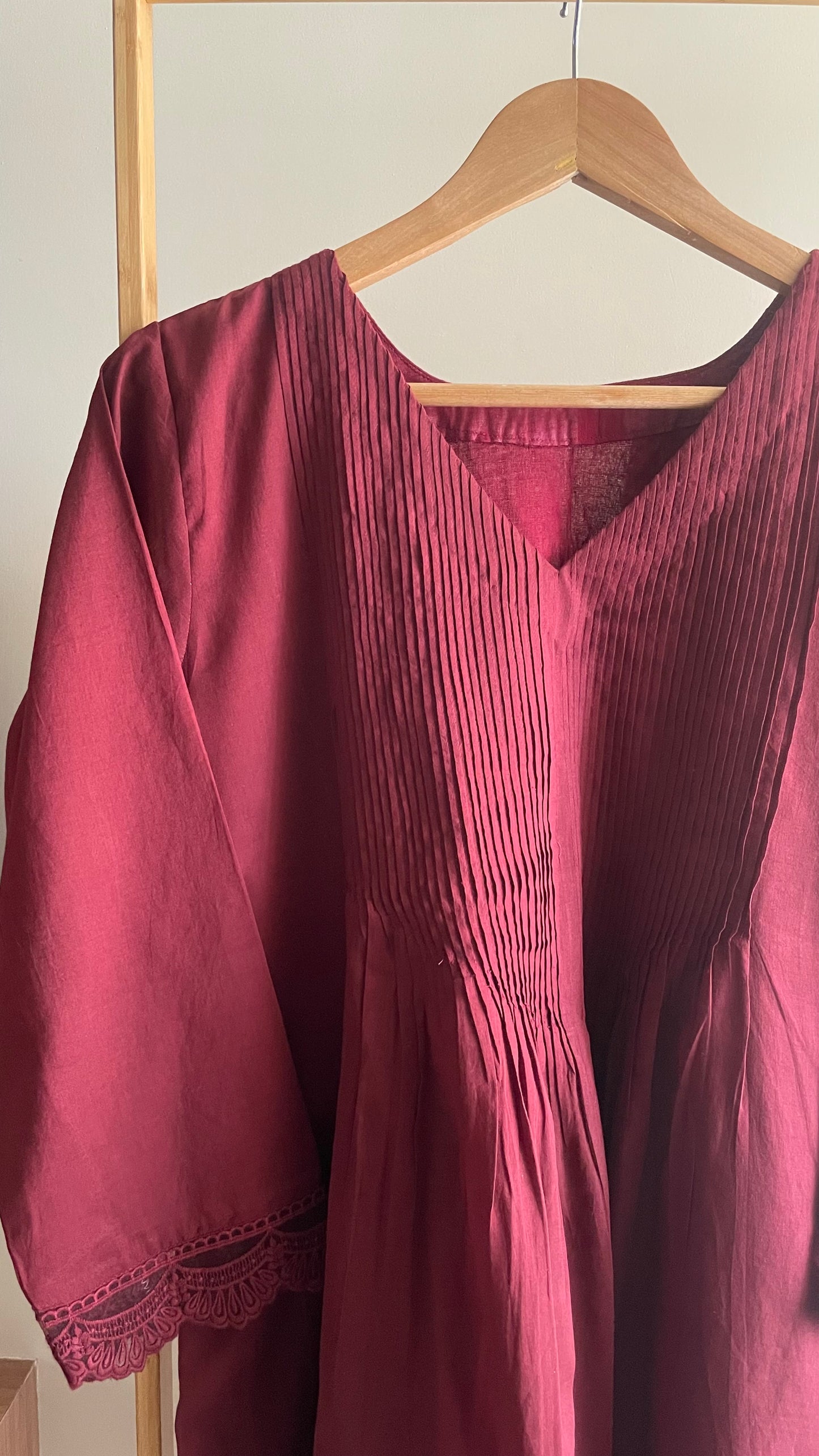 Cranberry Mul Salwar Set