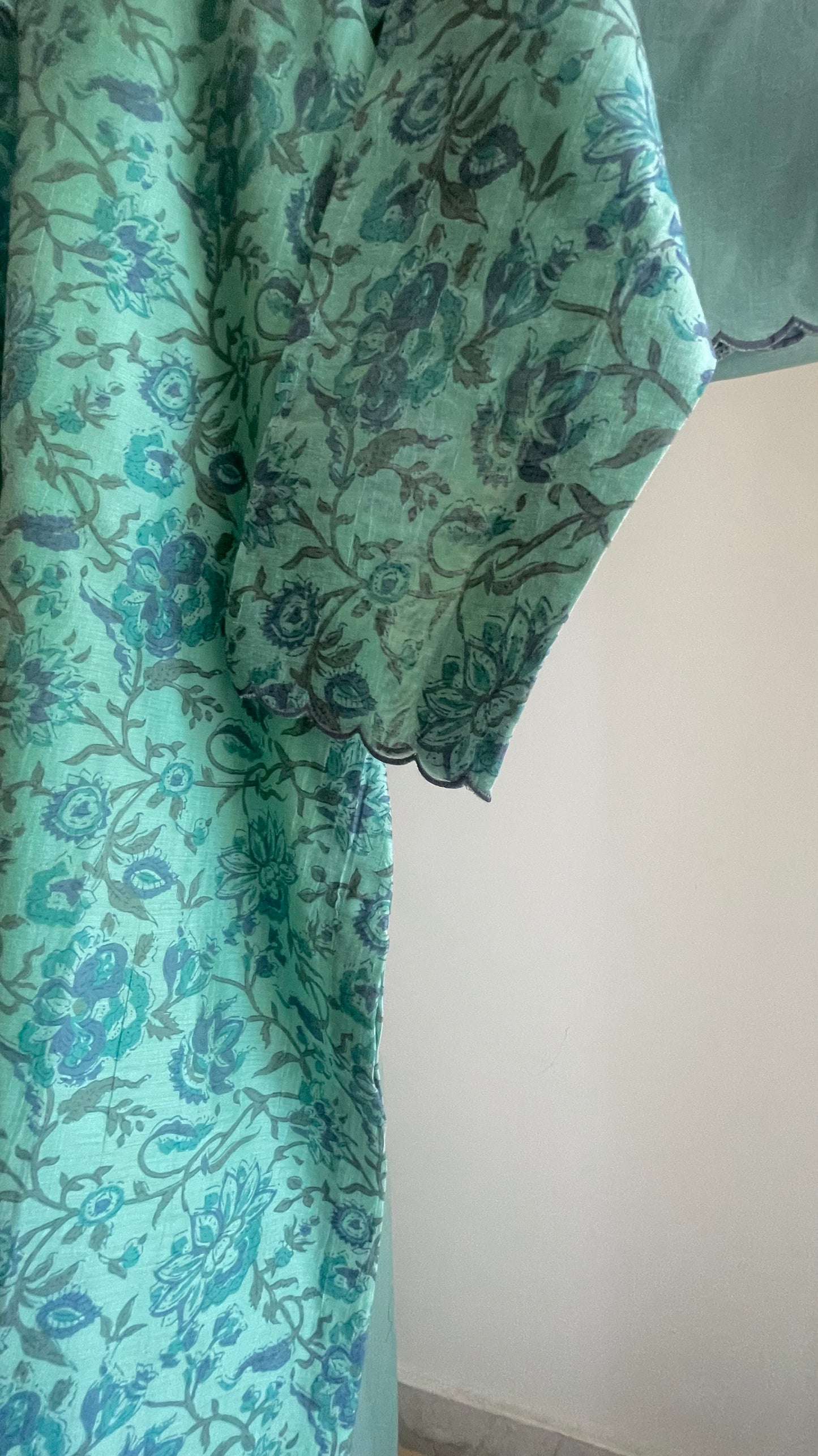 Blue Handblock Printed Chanderi