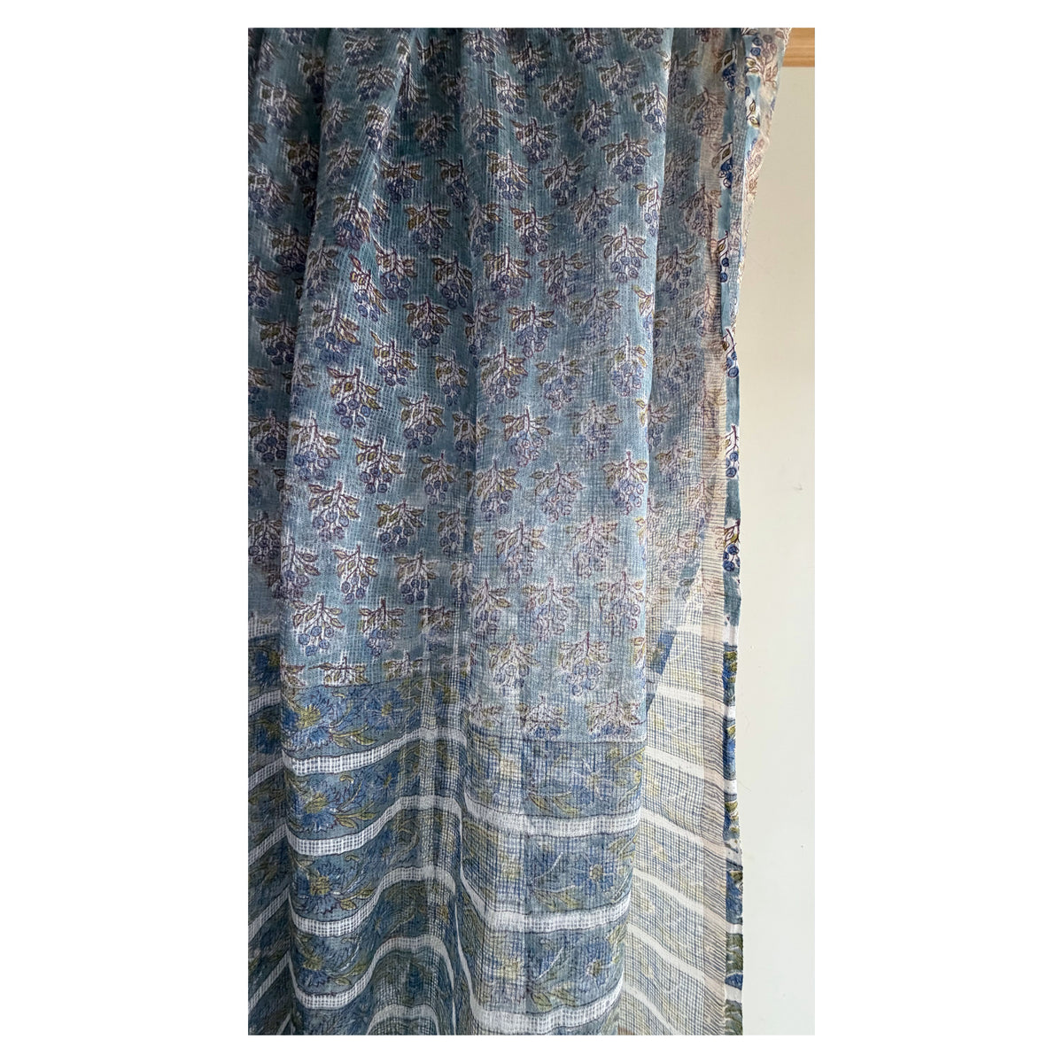 Blue Butti & Blue Stripe Hand block Printed Set