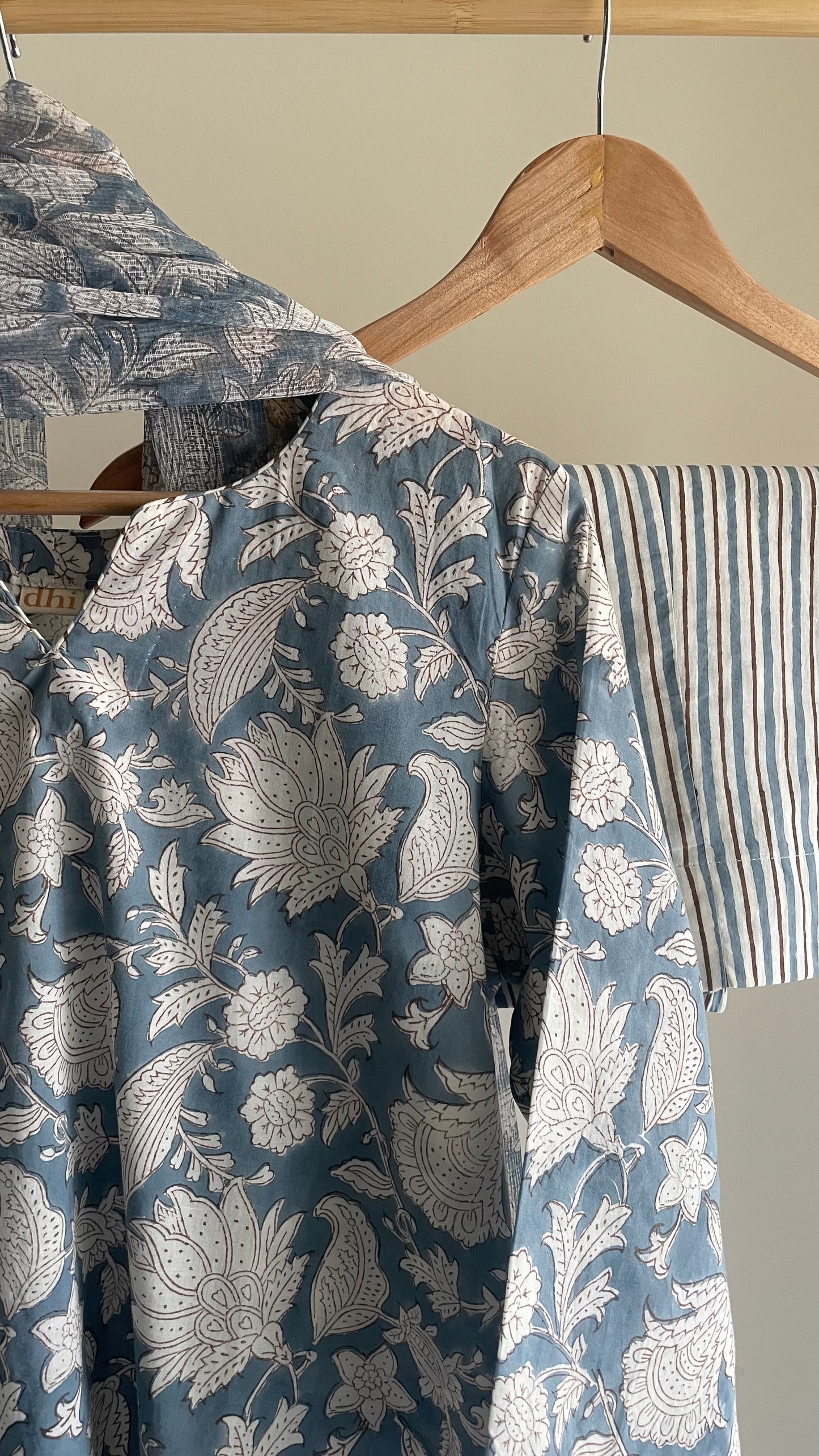Butti & Stripe Hand block Printed Set