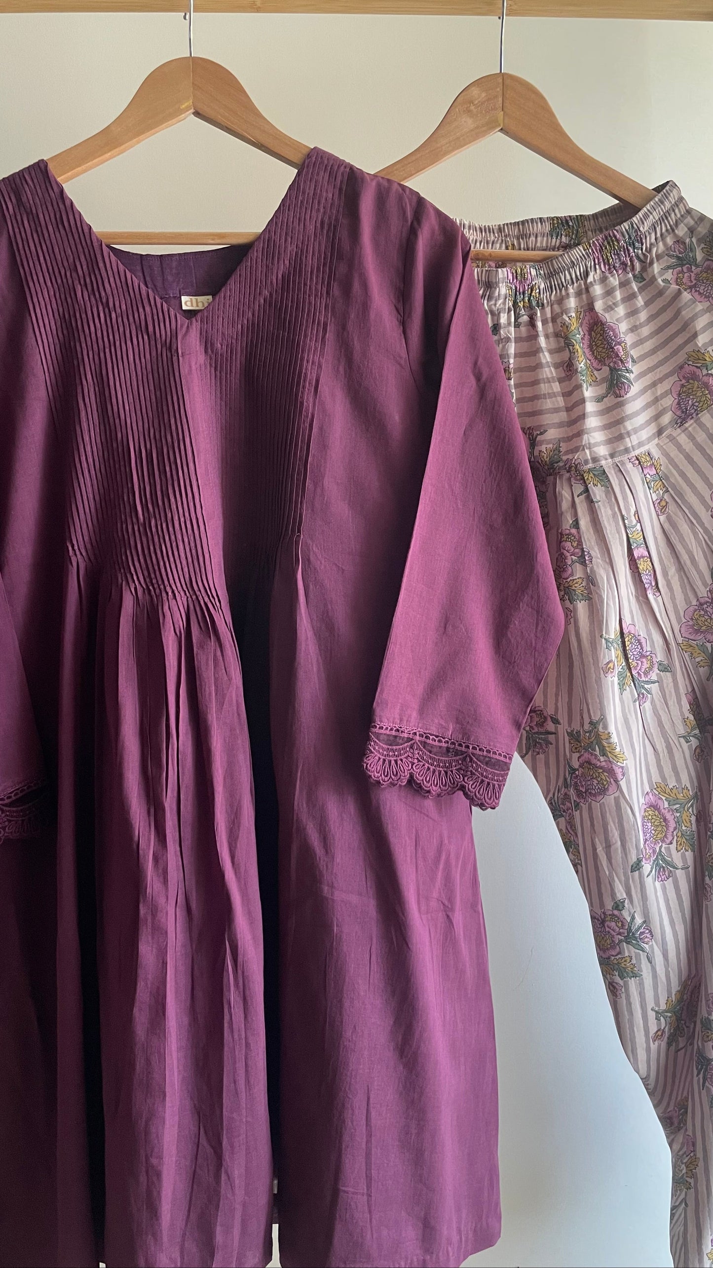 Plum Mul Salwar Set