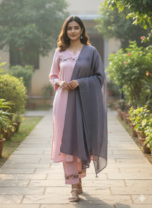 Gulab Edit Light & Breezy Pink Kurti