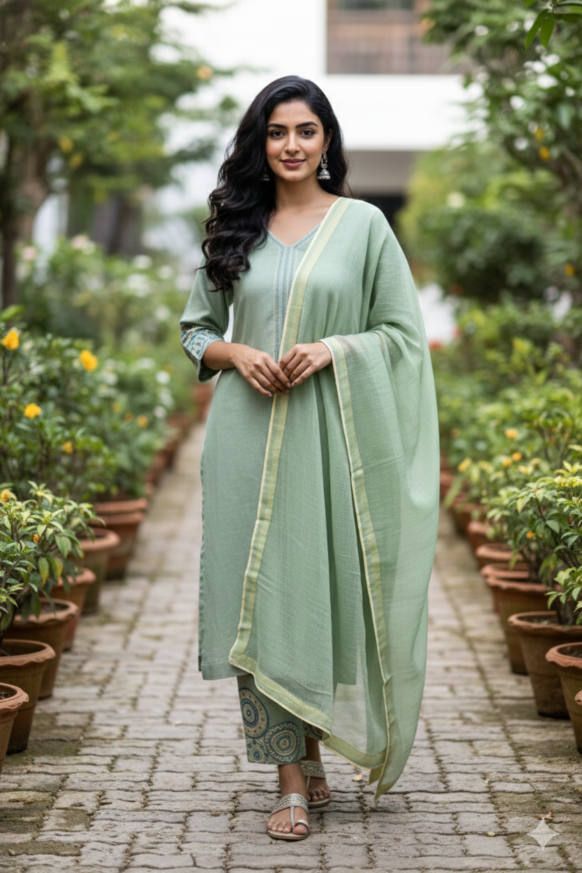 Green lily Mandala Embroidery Set