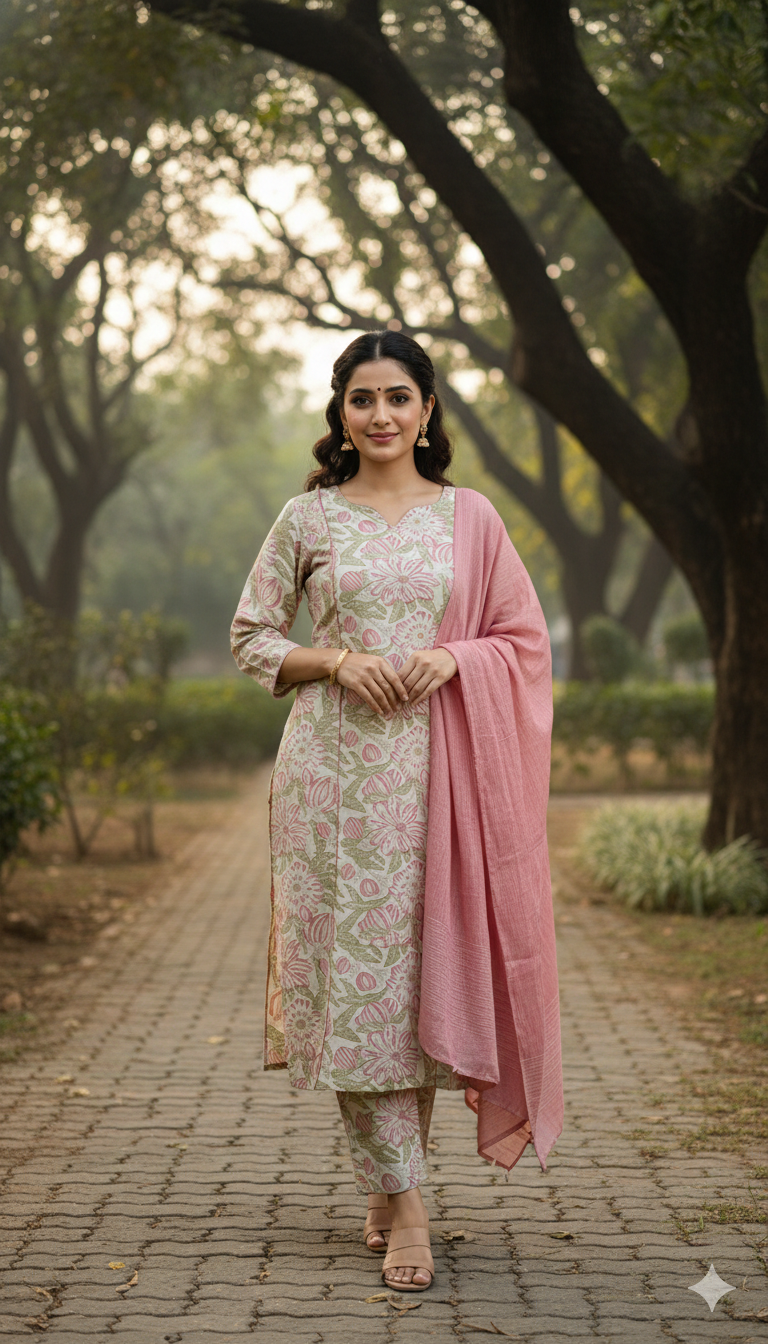 Floral All over Printed A-line Kurta Set
