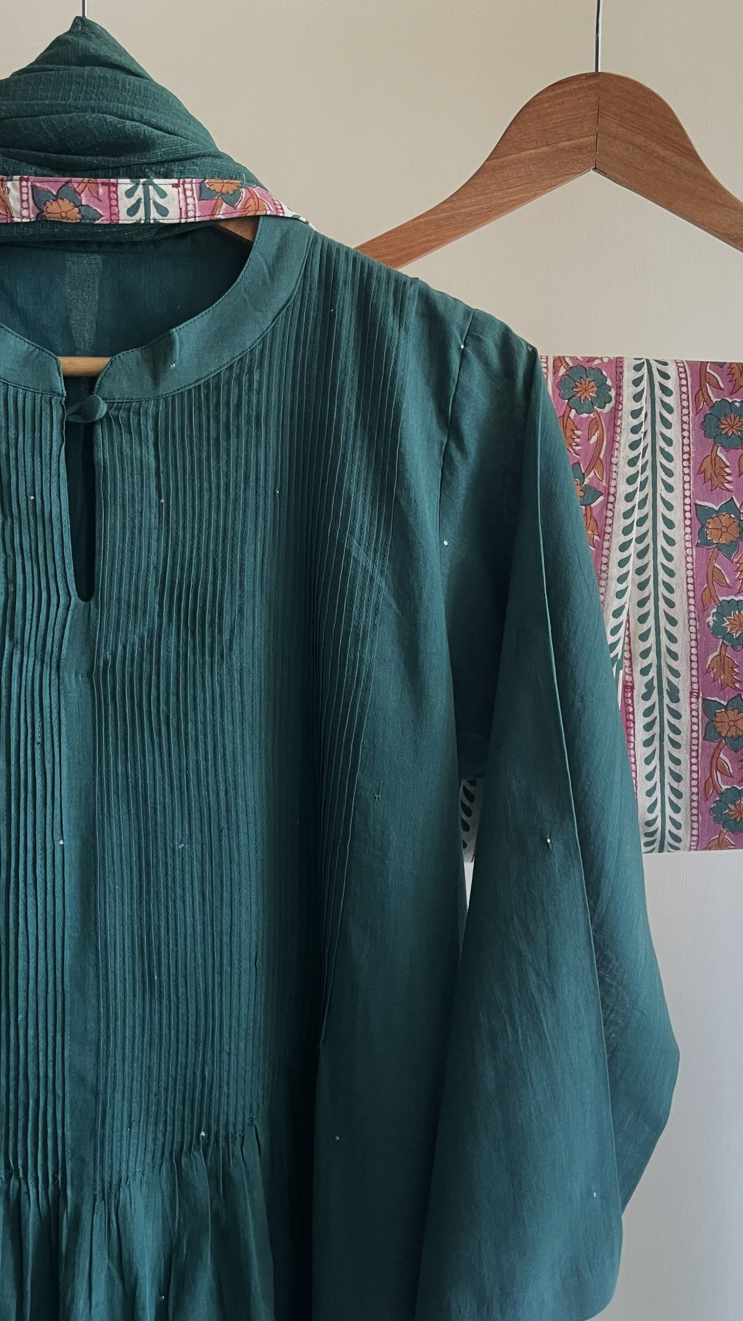 Teal Mul Mukaish Set