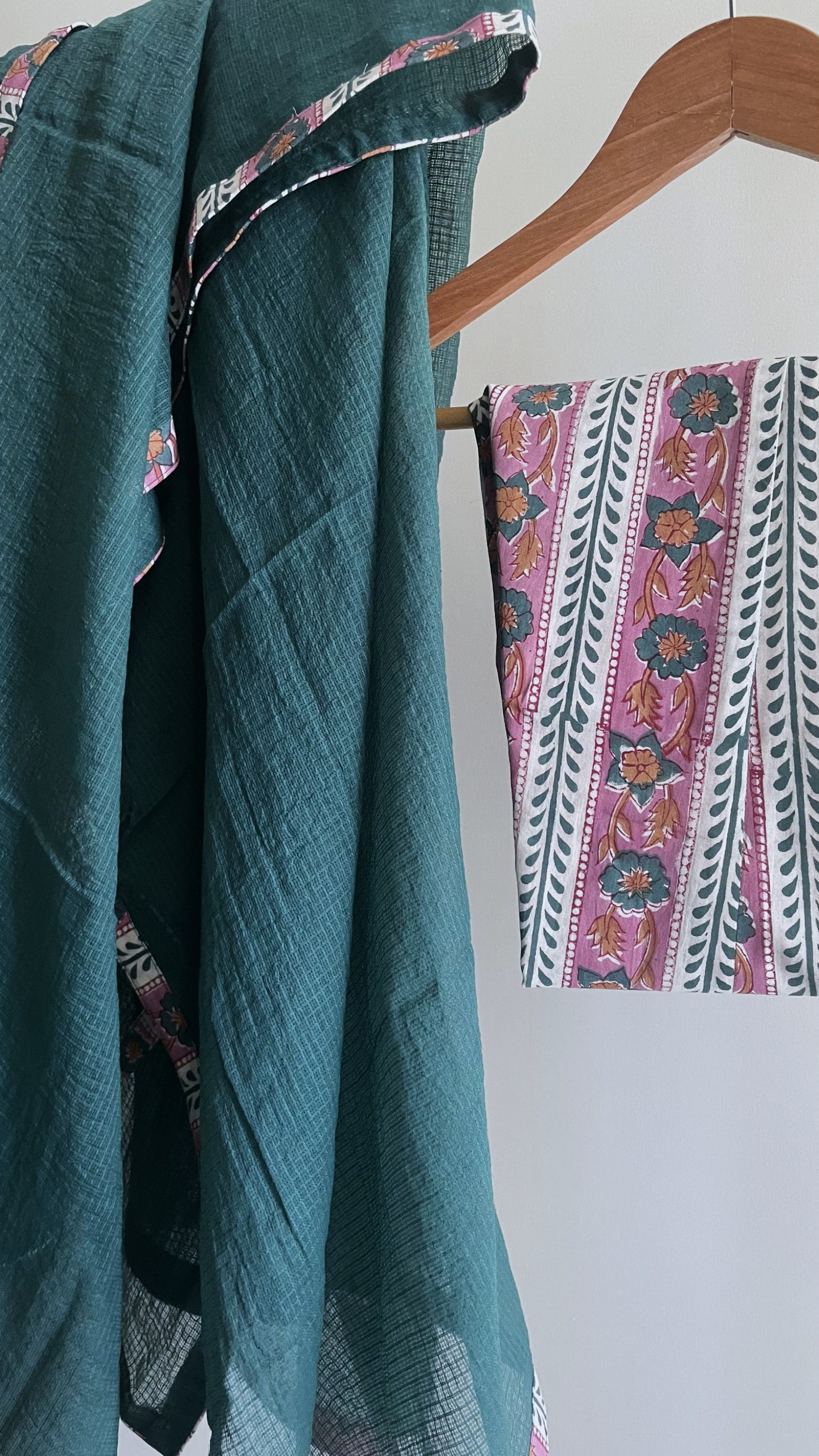 Teal Mul Mukaish Set