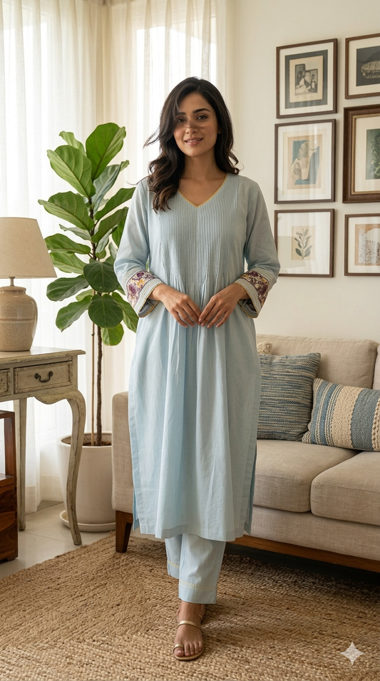 Powder Blue Mul-Mul Set
