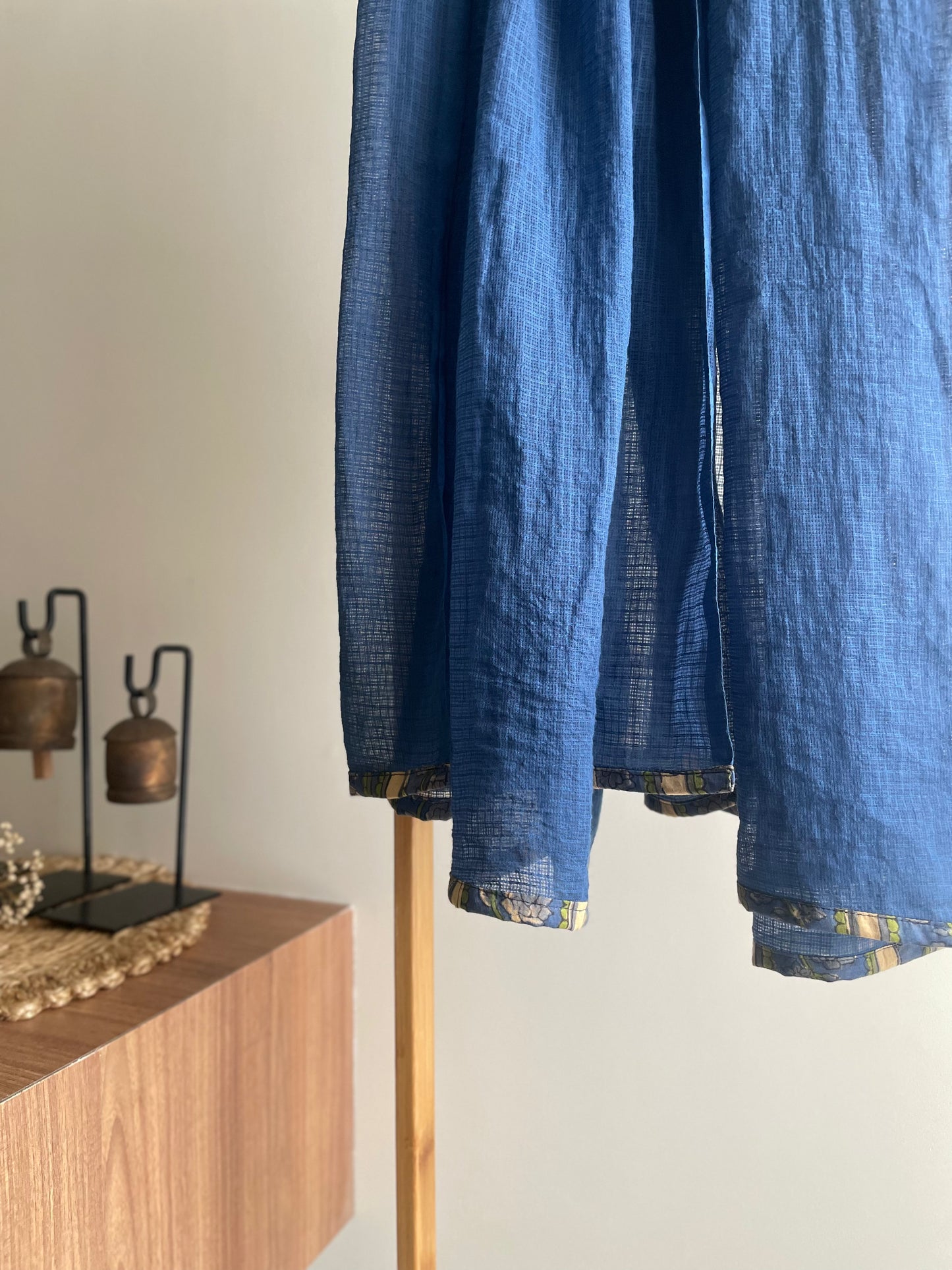 Cobalt Blue Cotton Suit with Thread Embroidery