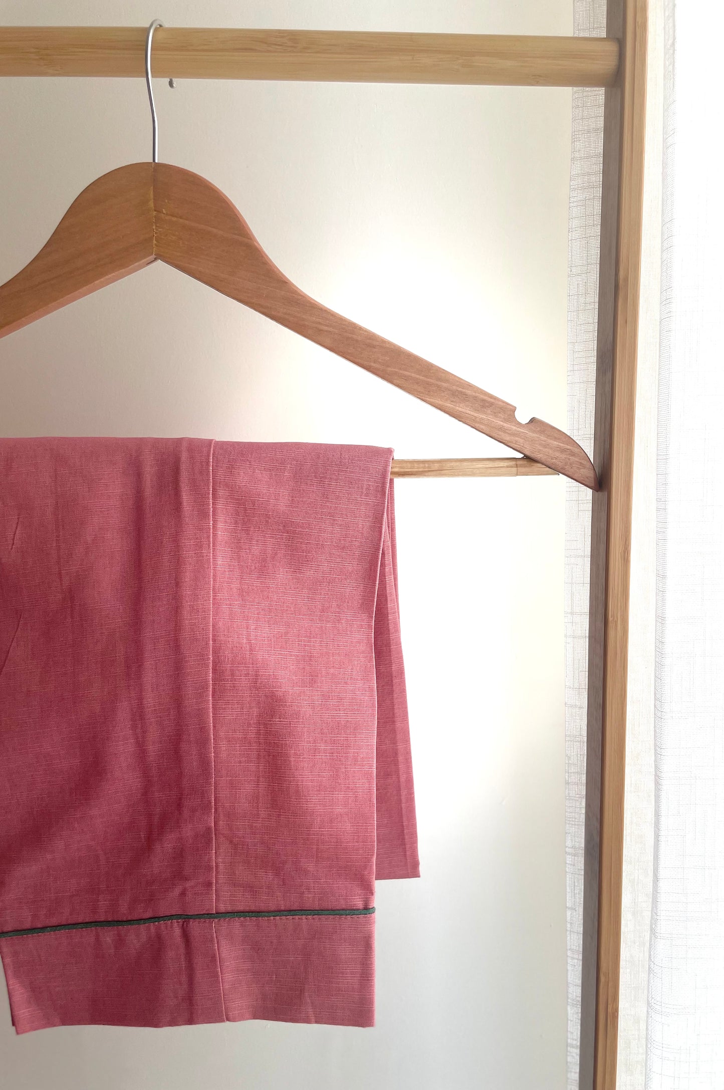 Pink suit with floral thread embroidery