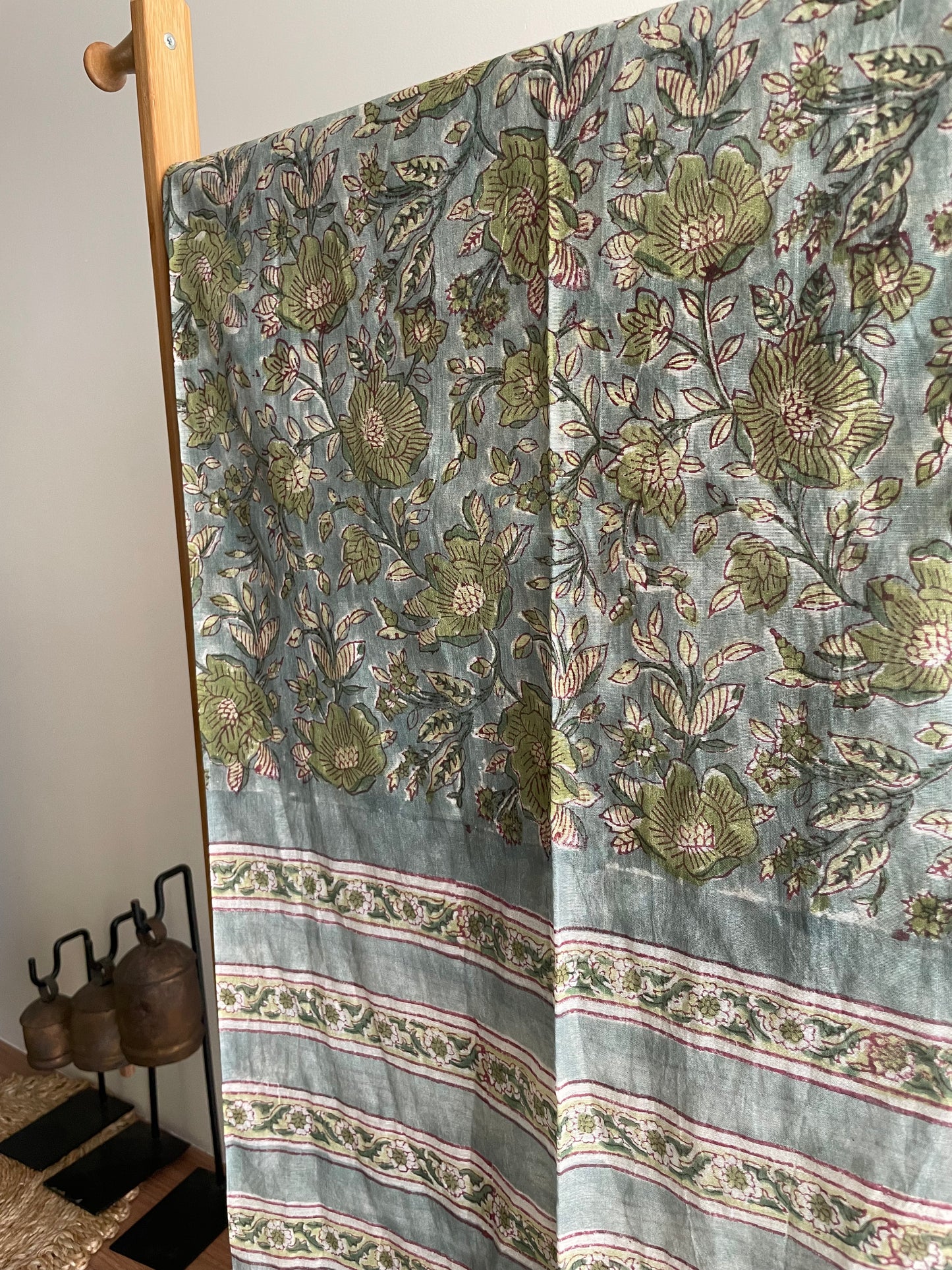 Green suit  with floral thread embroidery
