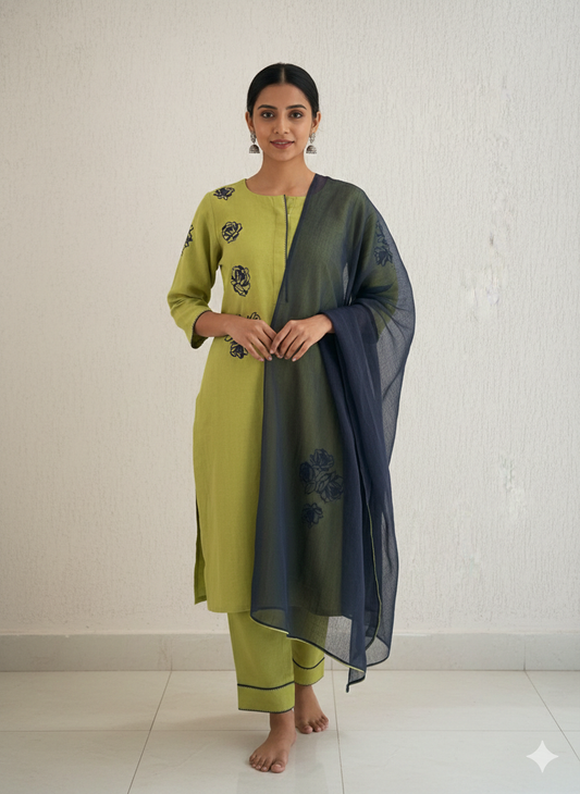 Lime Festive Kurta Set