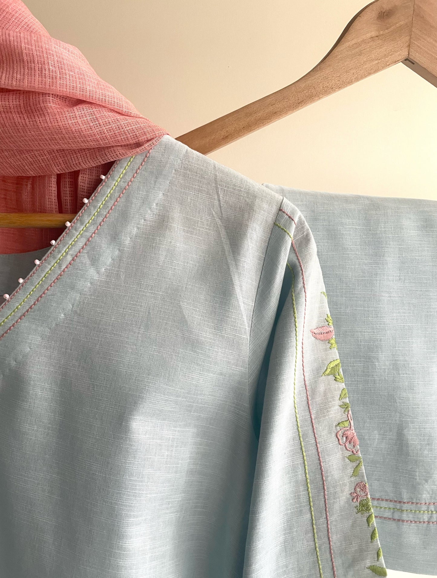 Powder blue Kurta set